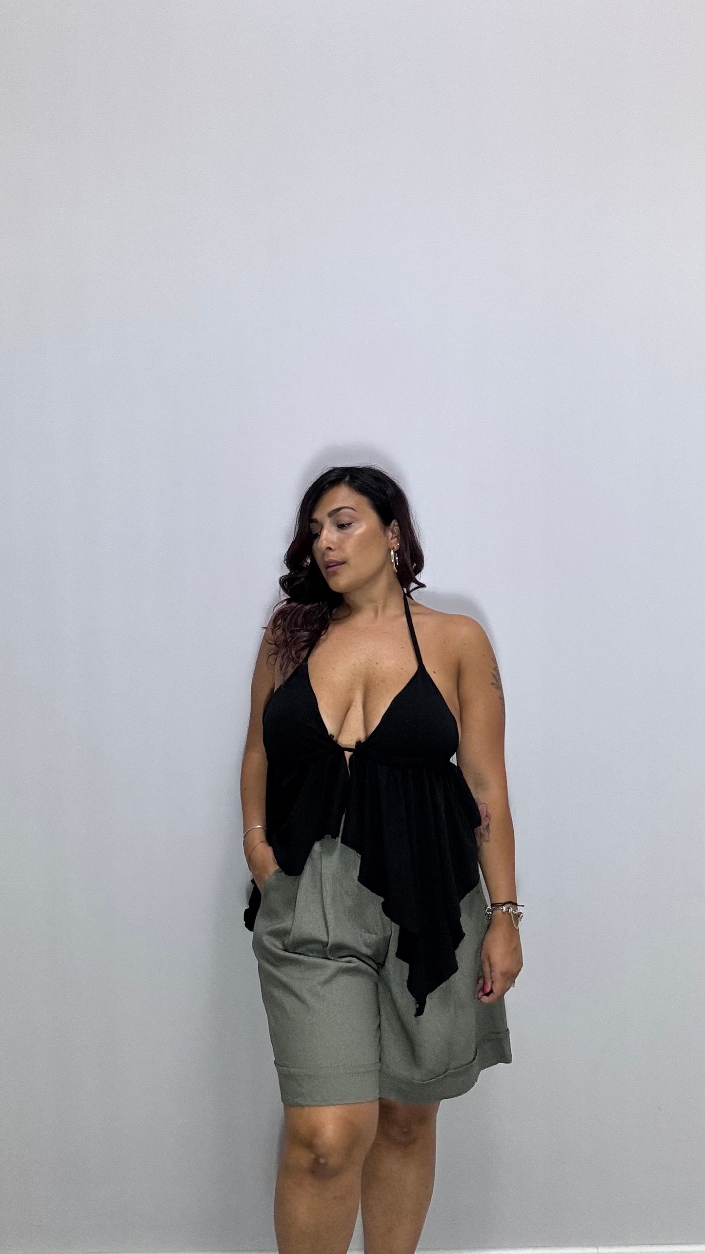 Pantaloncino Lino verde