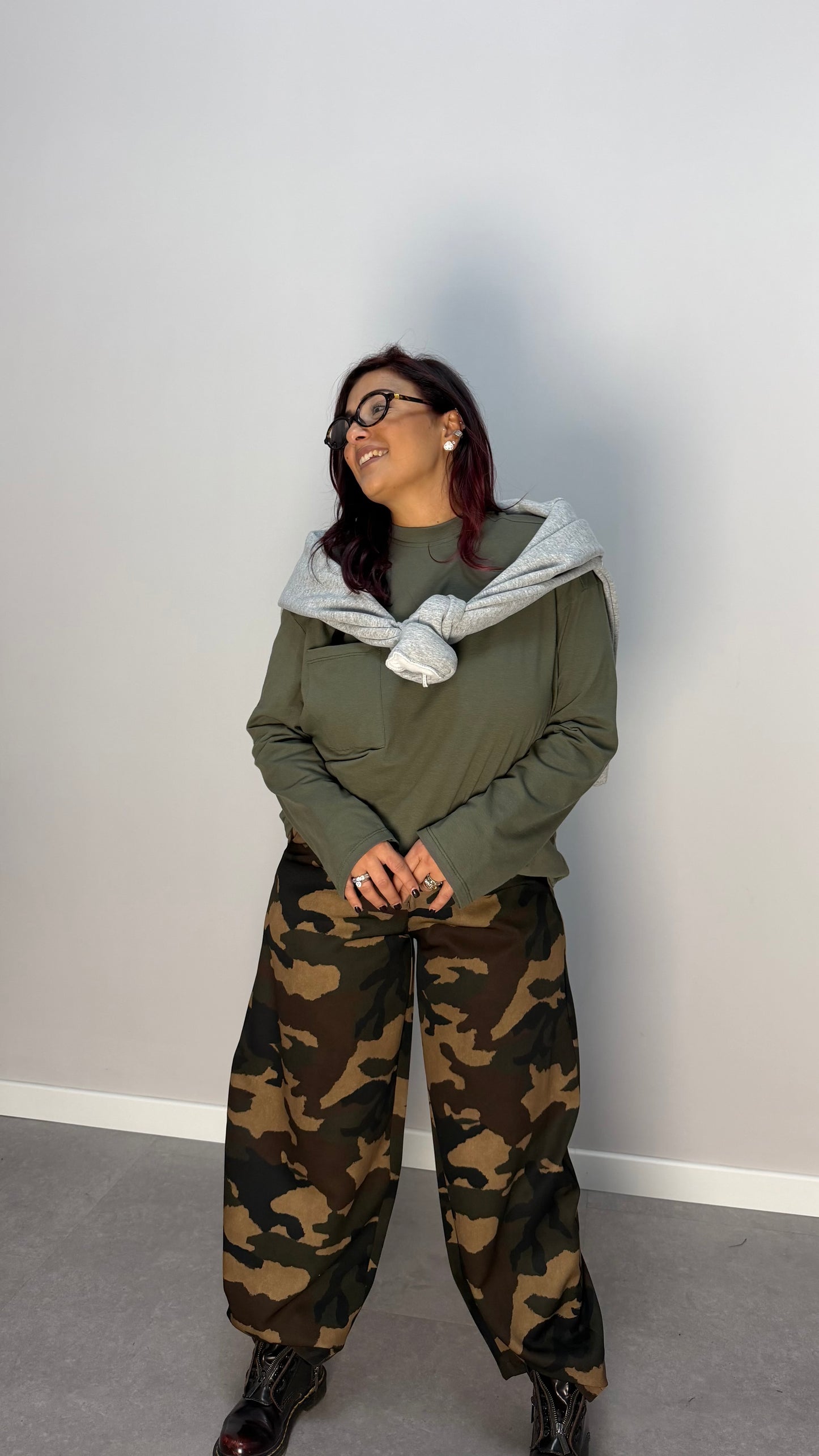 Felpa warmly con Cappuccio Felpata Grigia FD38061