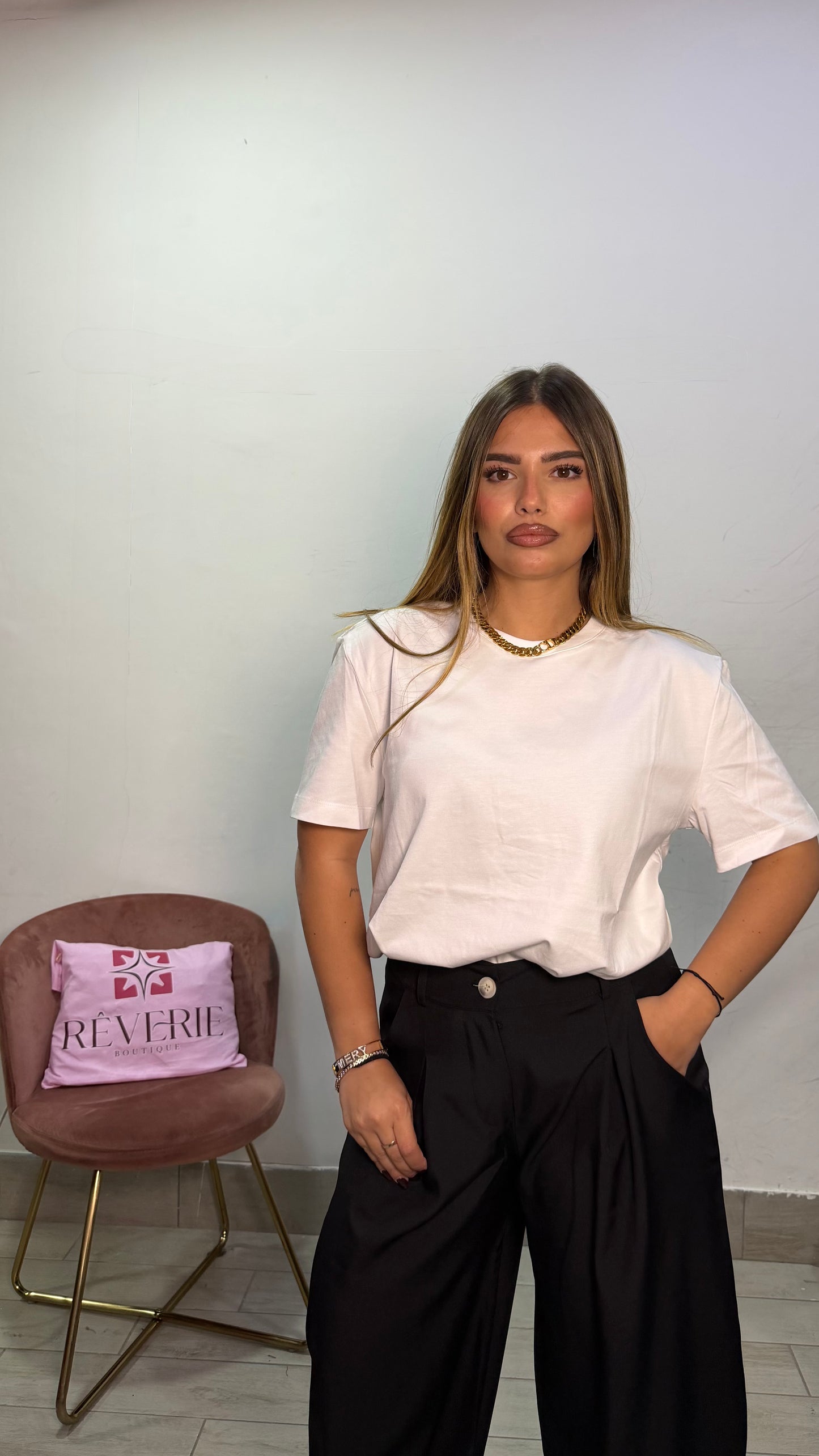 T-Shirt Essenzial bianca mezza manica by Lumina L8869