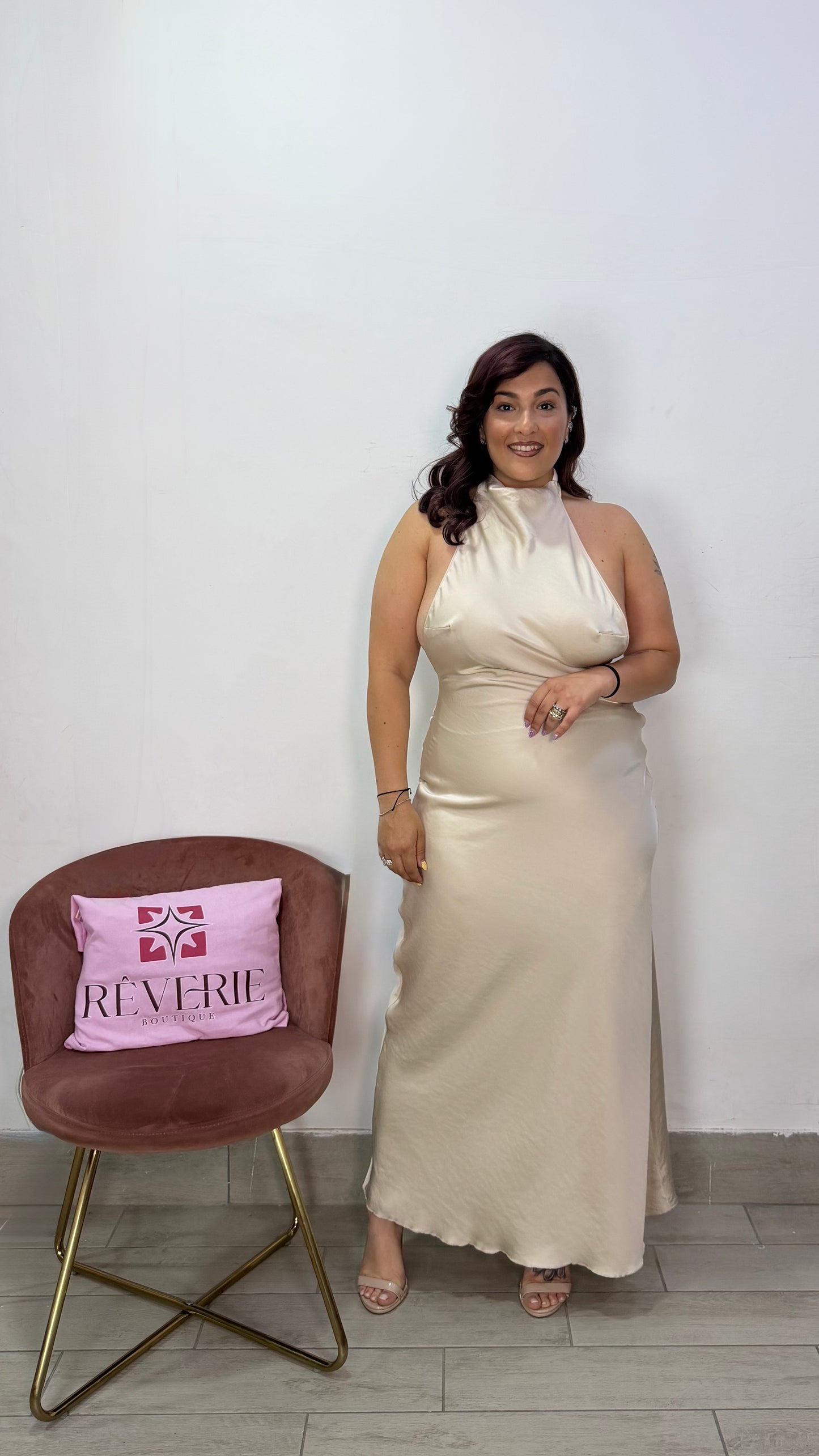 Dress Reita Beige Raso 27536