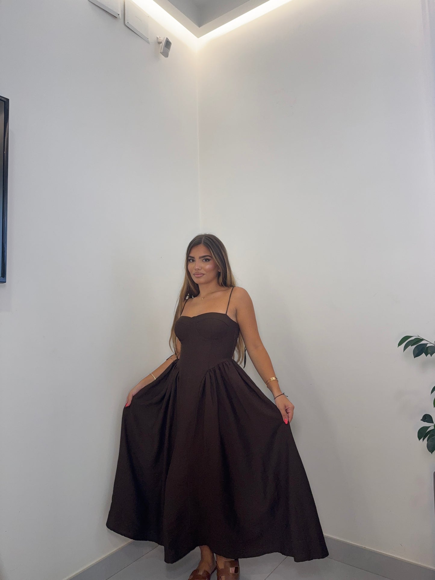 Abito Flora Marrone 6005