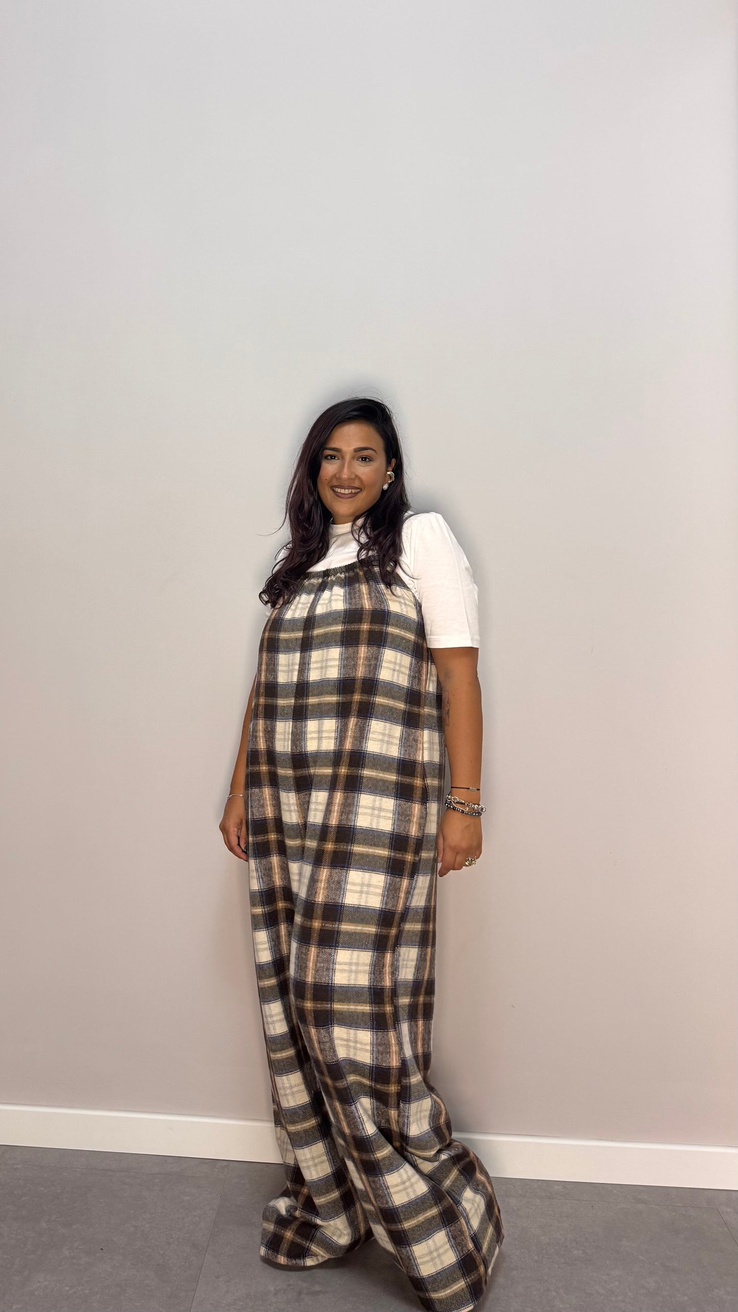 Salopette in Flanella Checkland Marrone 25696