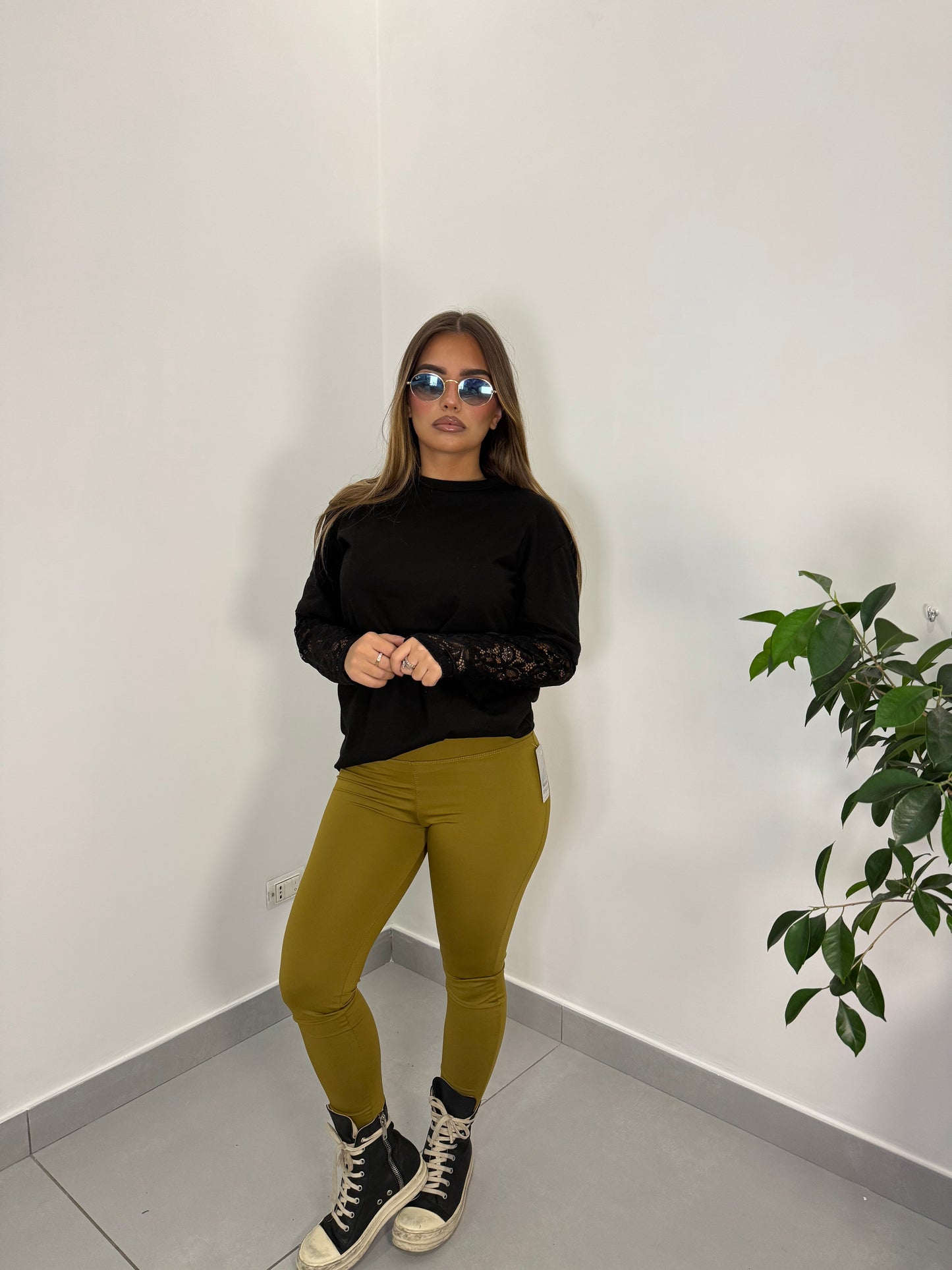 Leggings Amy Senape in licra LS44