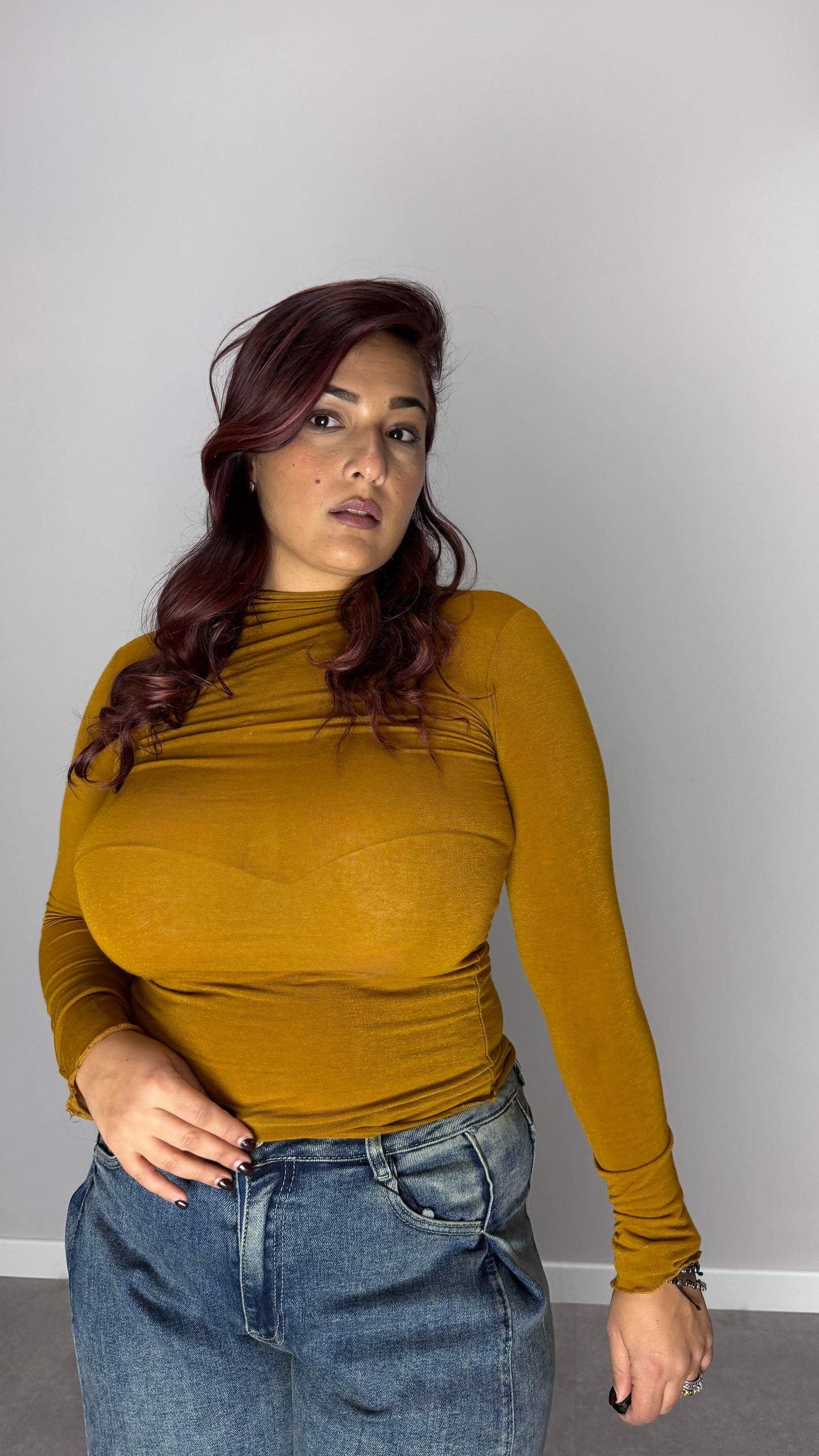 Shirt Velattissime in Cashmere Senape 28150