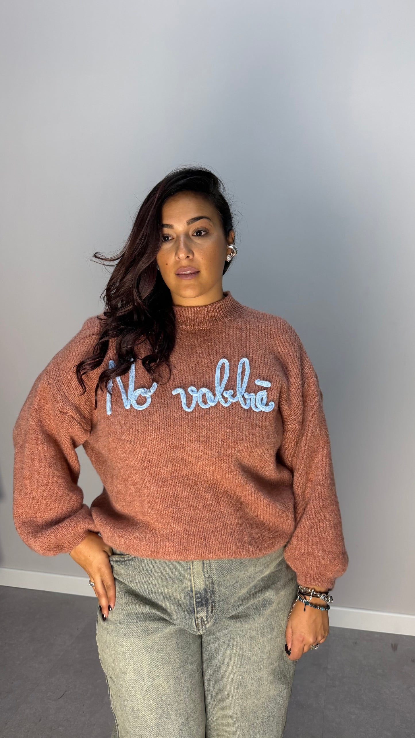 Maglioncino no vabbè rosa 2702