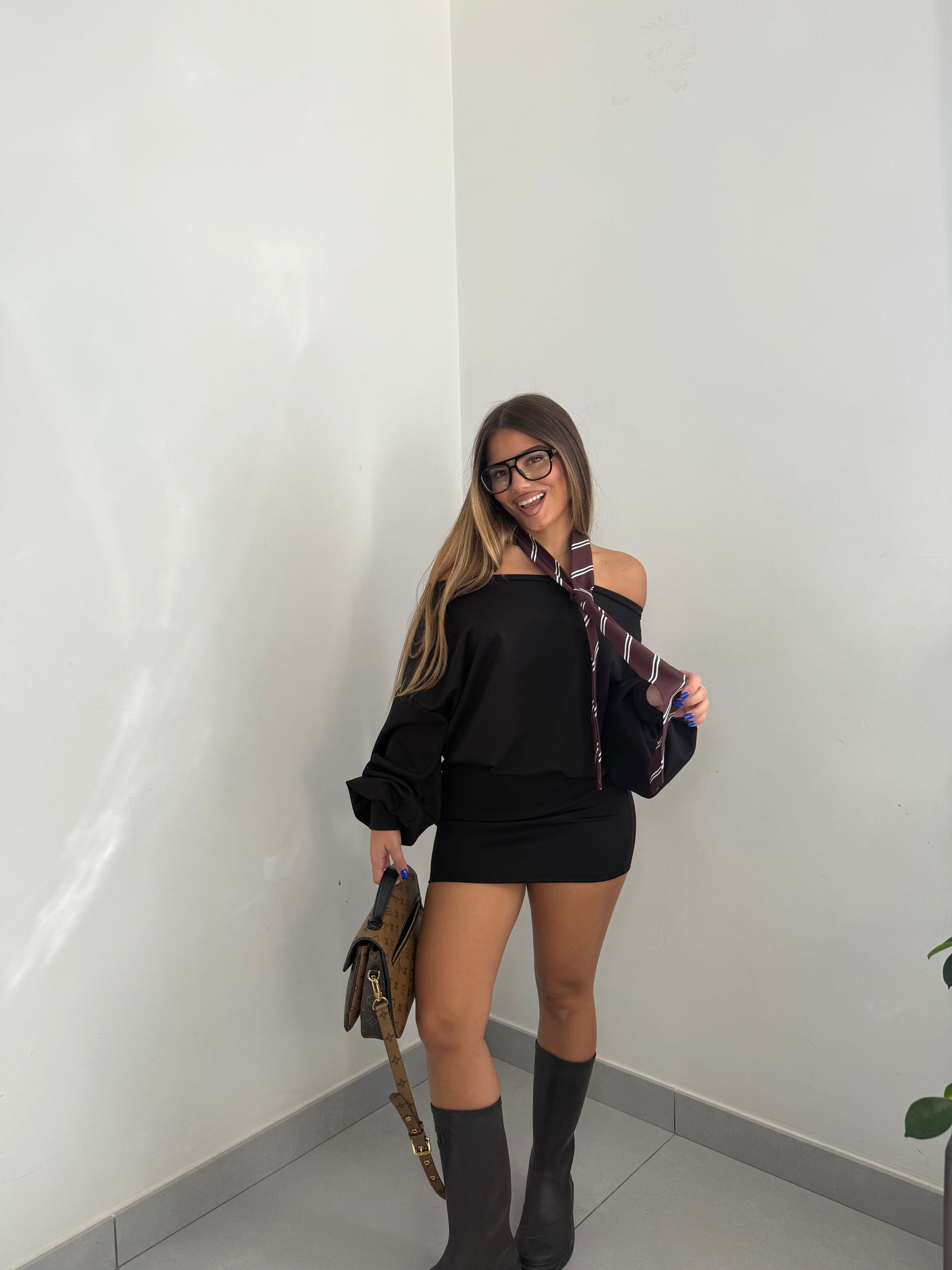 Dress Blend con cravatta Nero 97044