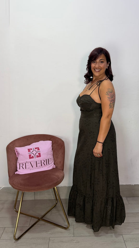 Dress Flavia Marrone in Sangallo MS57613