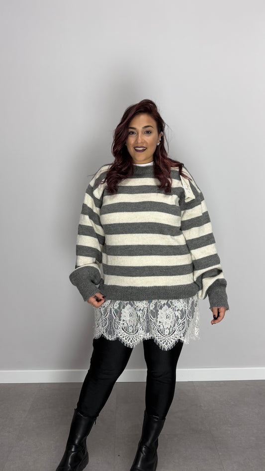 Maxi Pull Adele Soft Grigio 25892