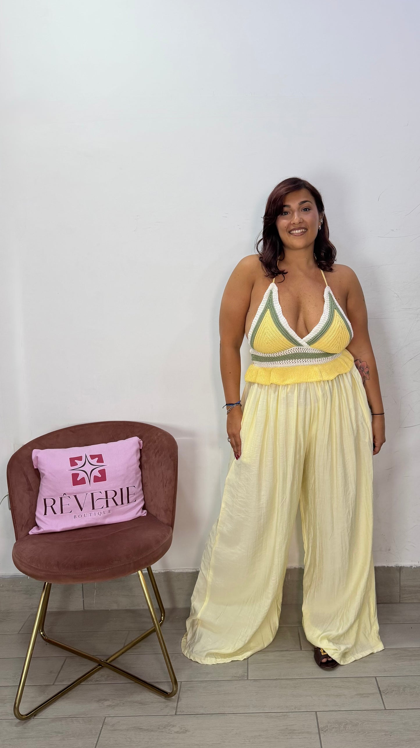 Pantalone Oasi Giallo in tessuto 9297