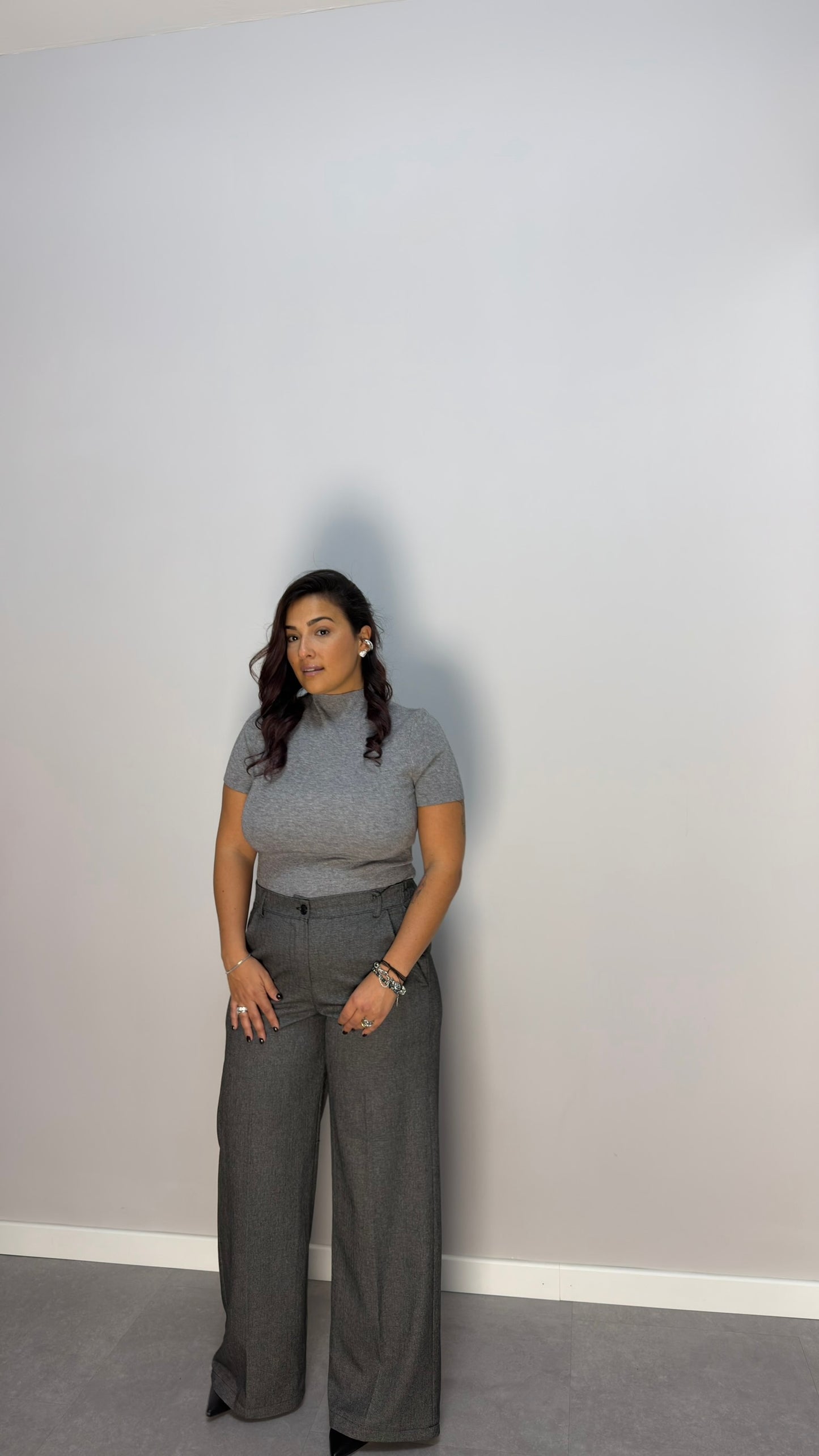 Pullover Solea Grigio Top Quality Lana Rasata EM2190