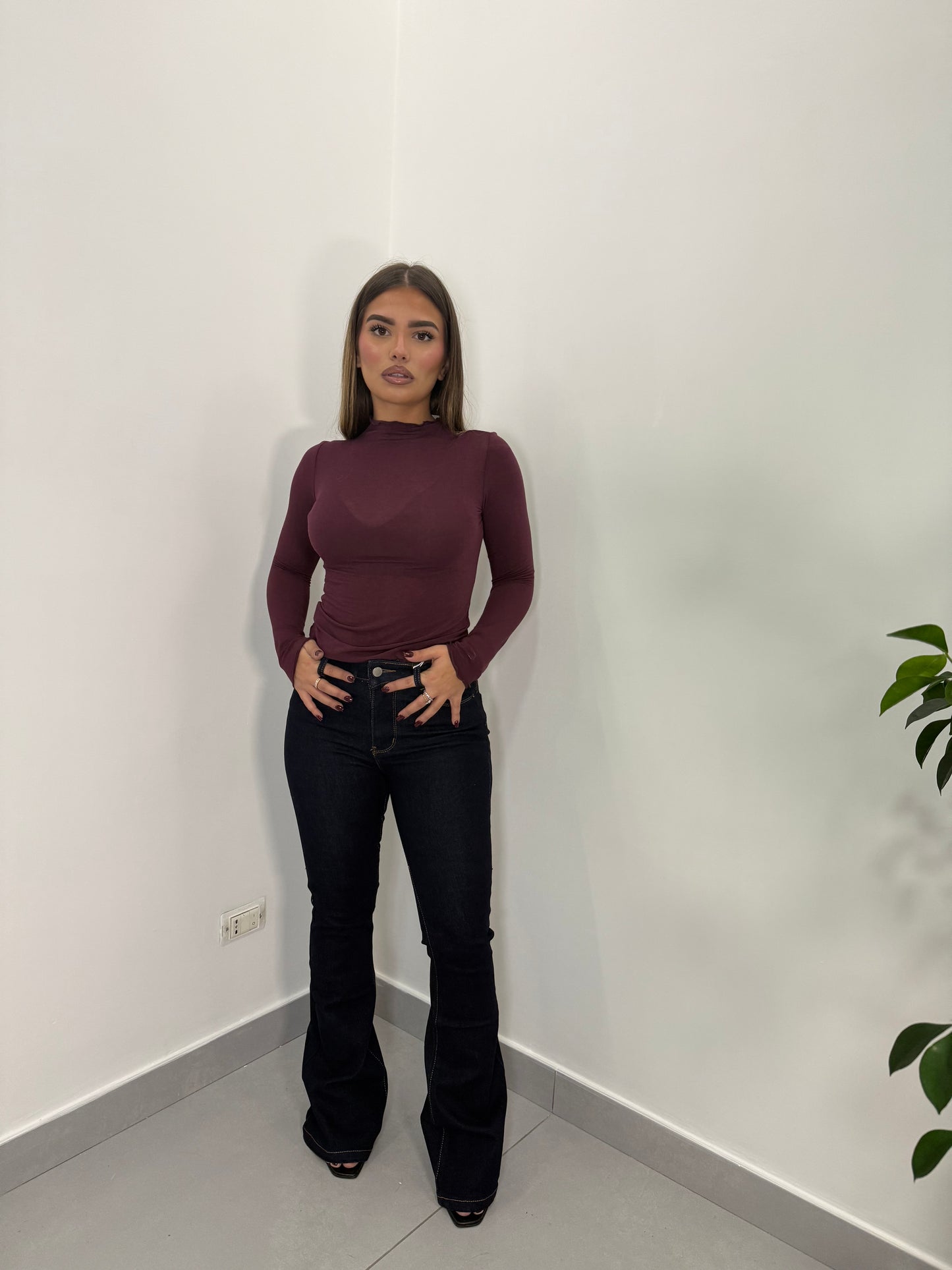 Shirt Velatissime Cashmere bordeaux 28150