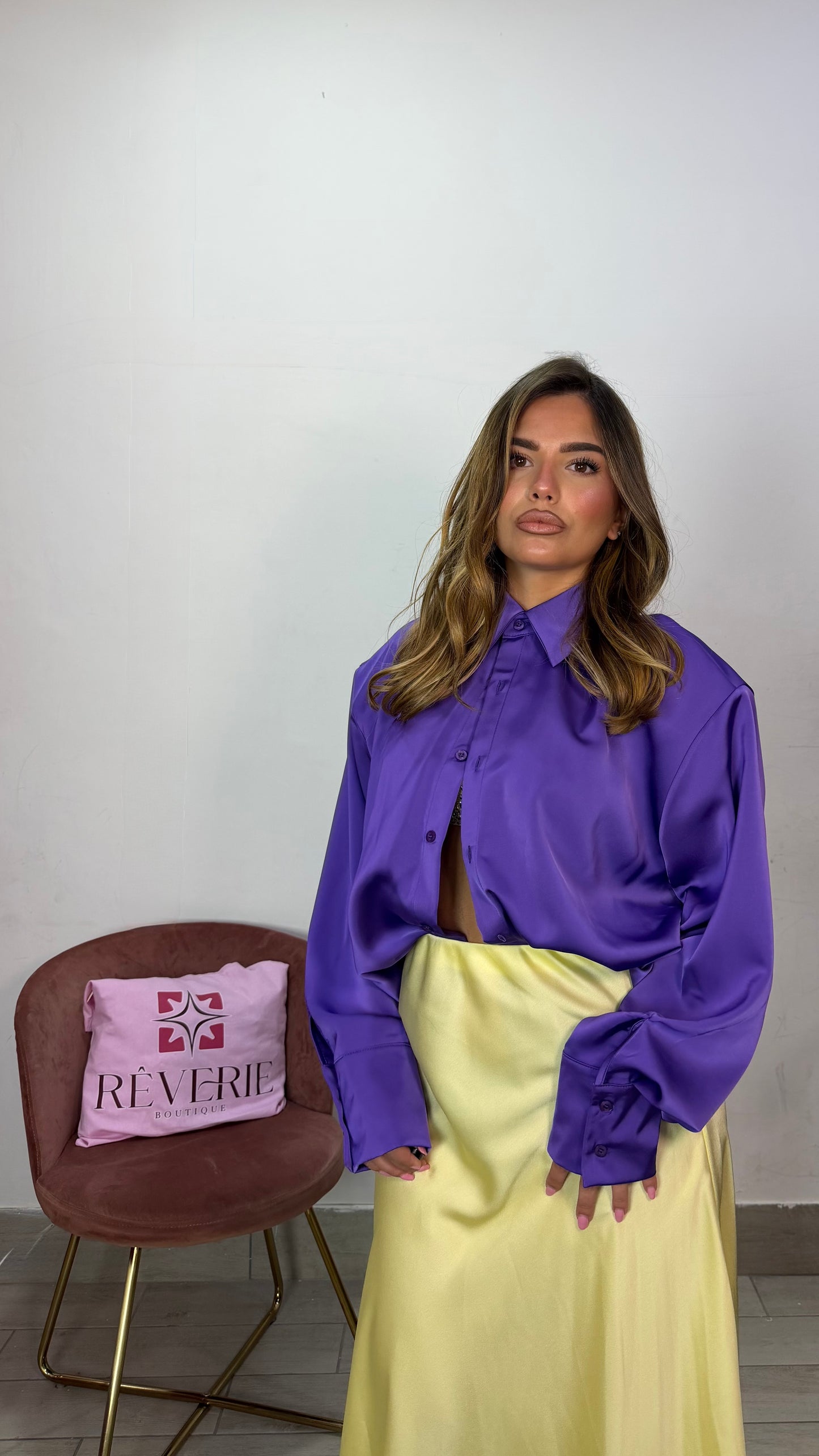Camicia Vogue Viola in raso con spalline by Justwest 1912
