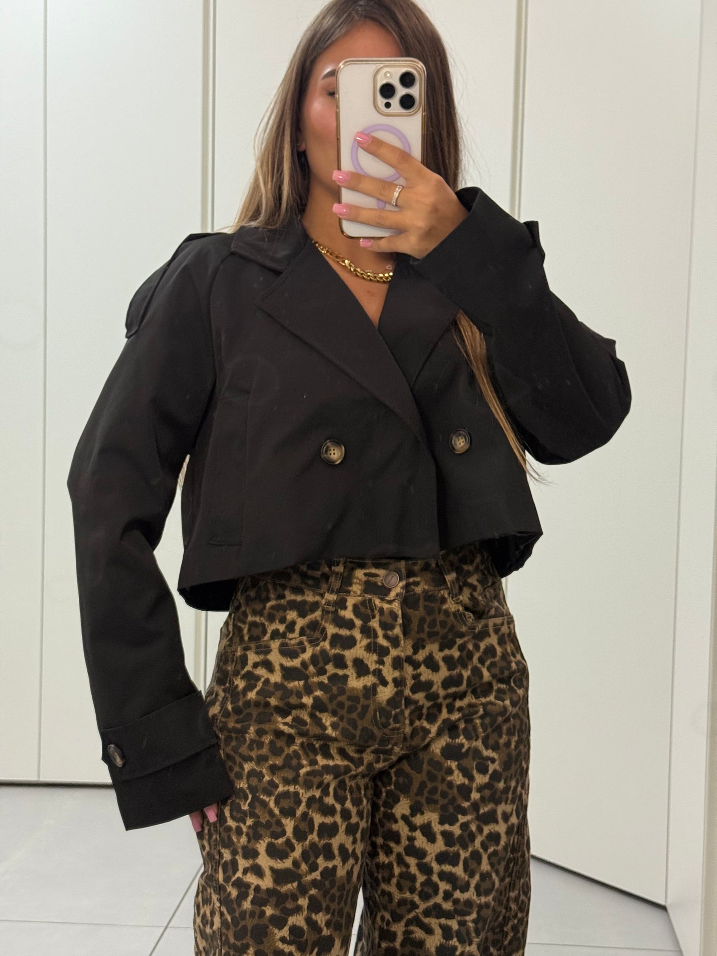 Trench crop nero AGB5904