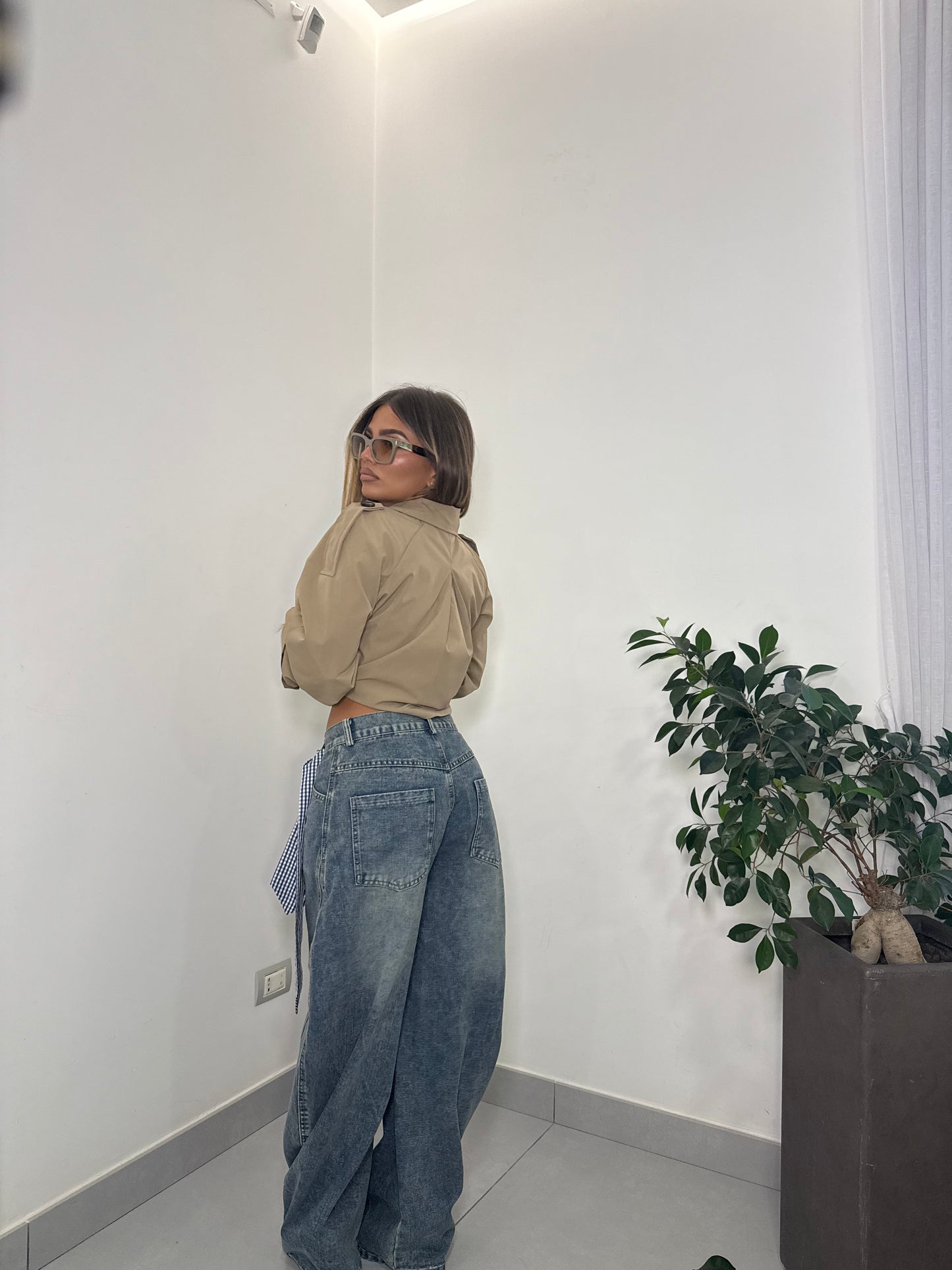 Trench Crop Beige AGB5904