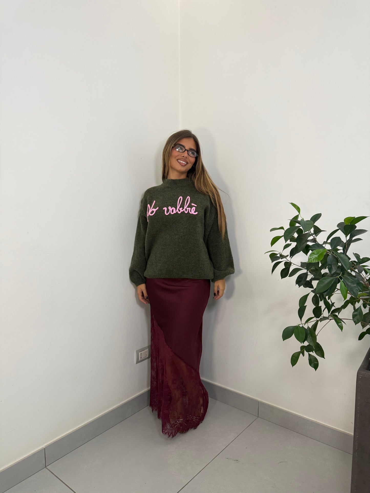 Maglioncino No Vabbè Verde Militare DS2702