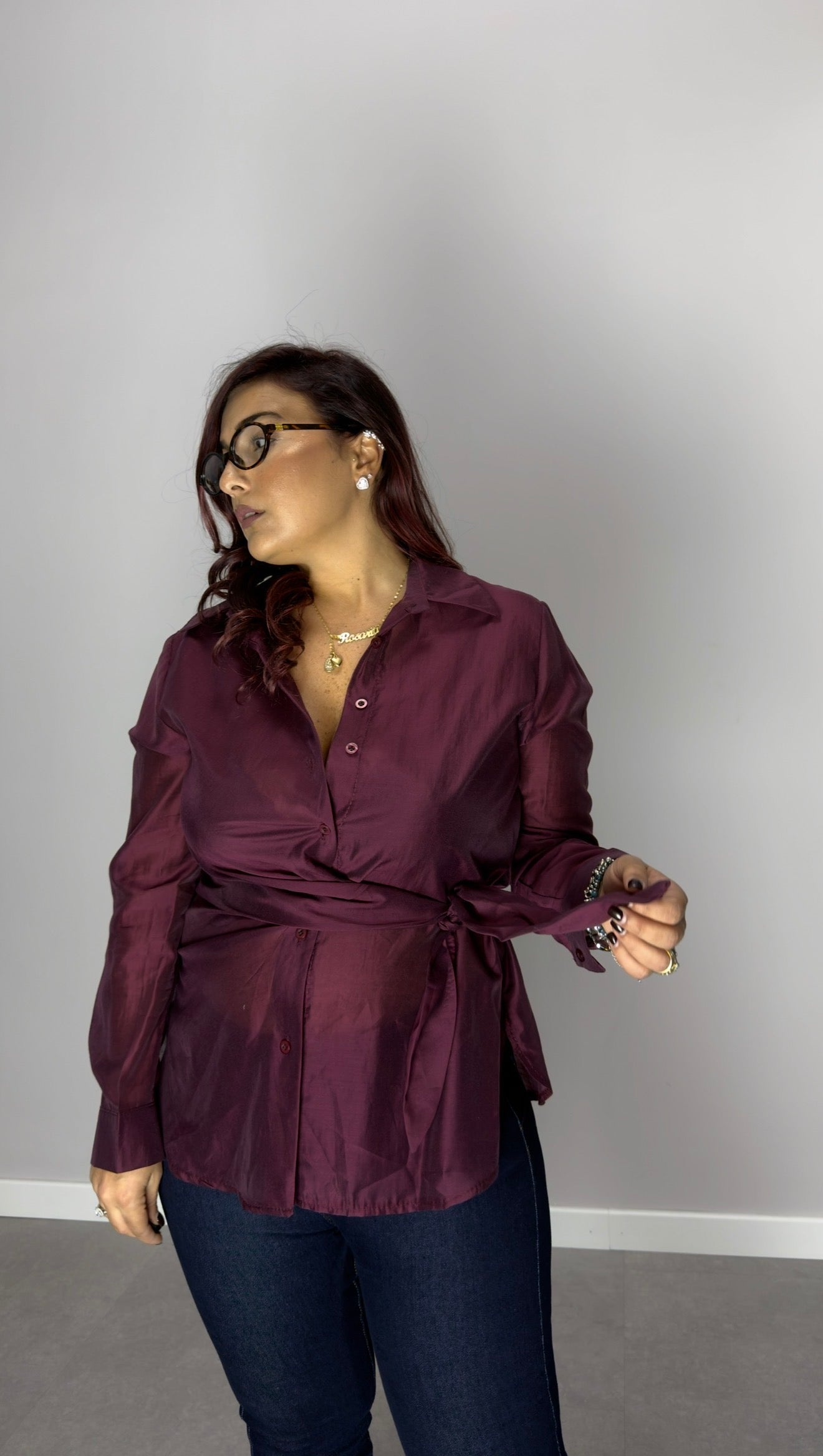 Camicia Lea con Fusciacca Bordeaux M66635