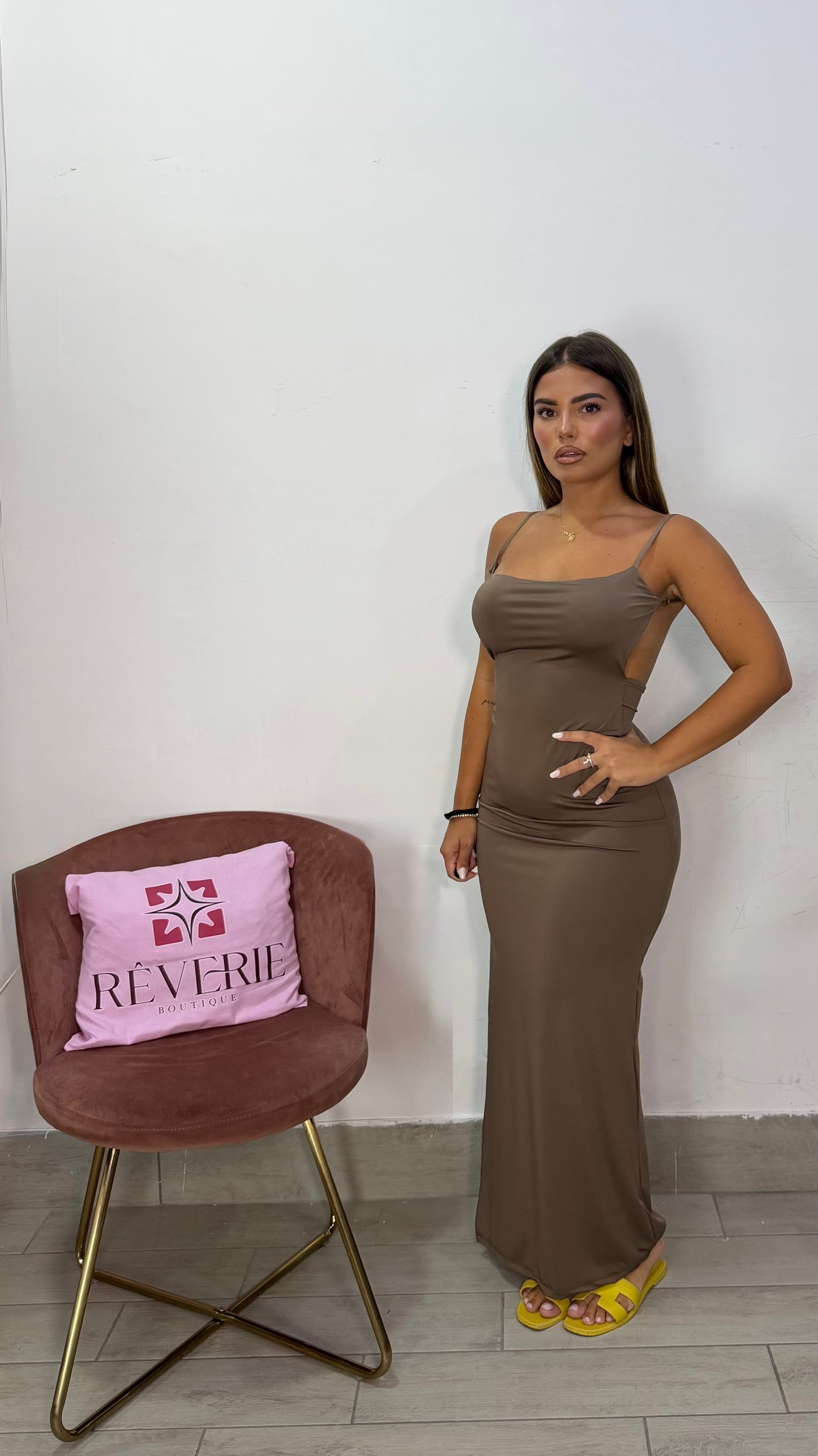 Dress Lisa Fango in Lycra con drappeggio 16724