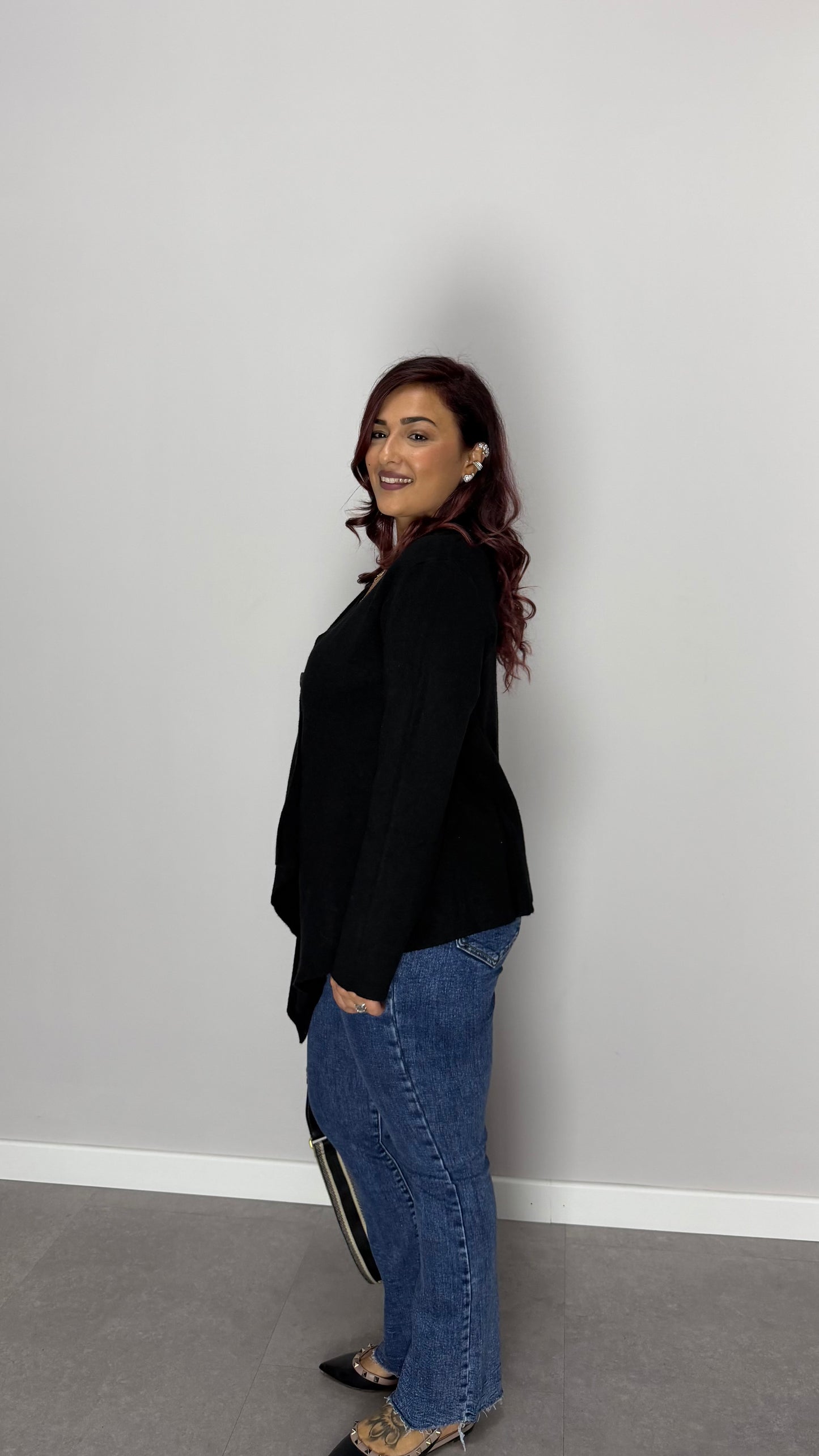 Pull CrossCardi Nero in lana rasata G168