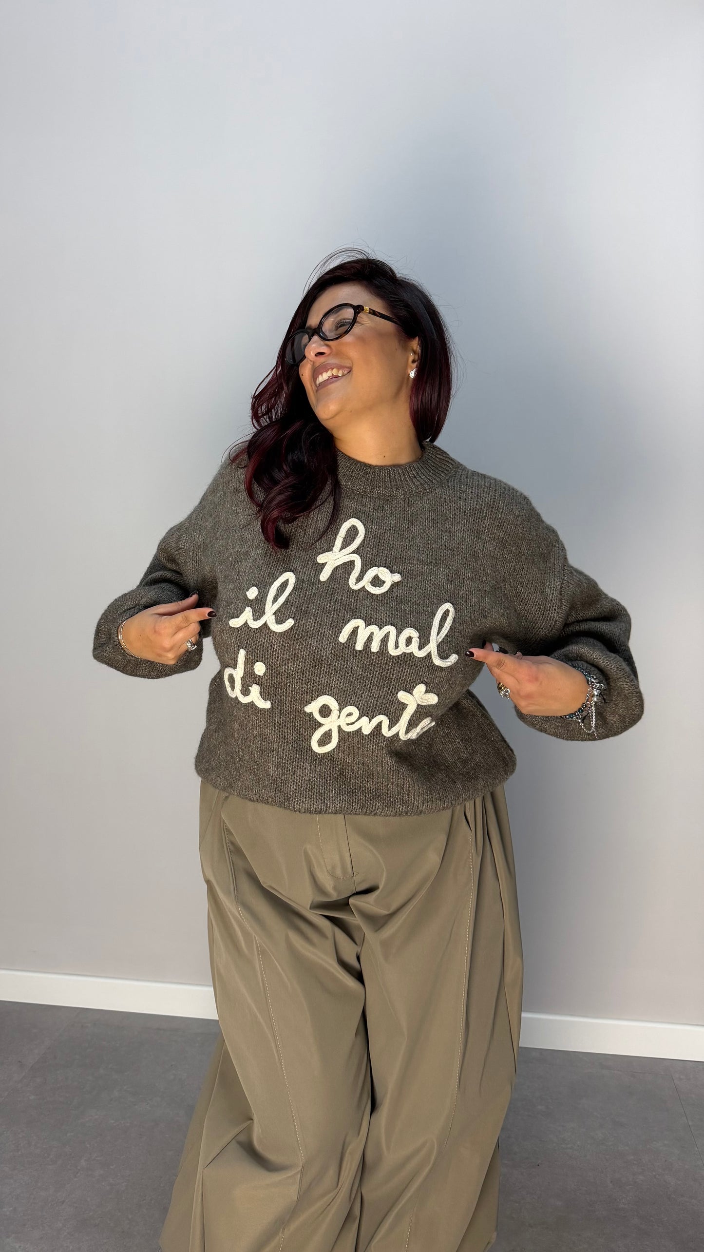 Maglioncino Ho il mal di gente Fango in lana 2903