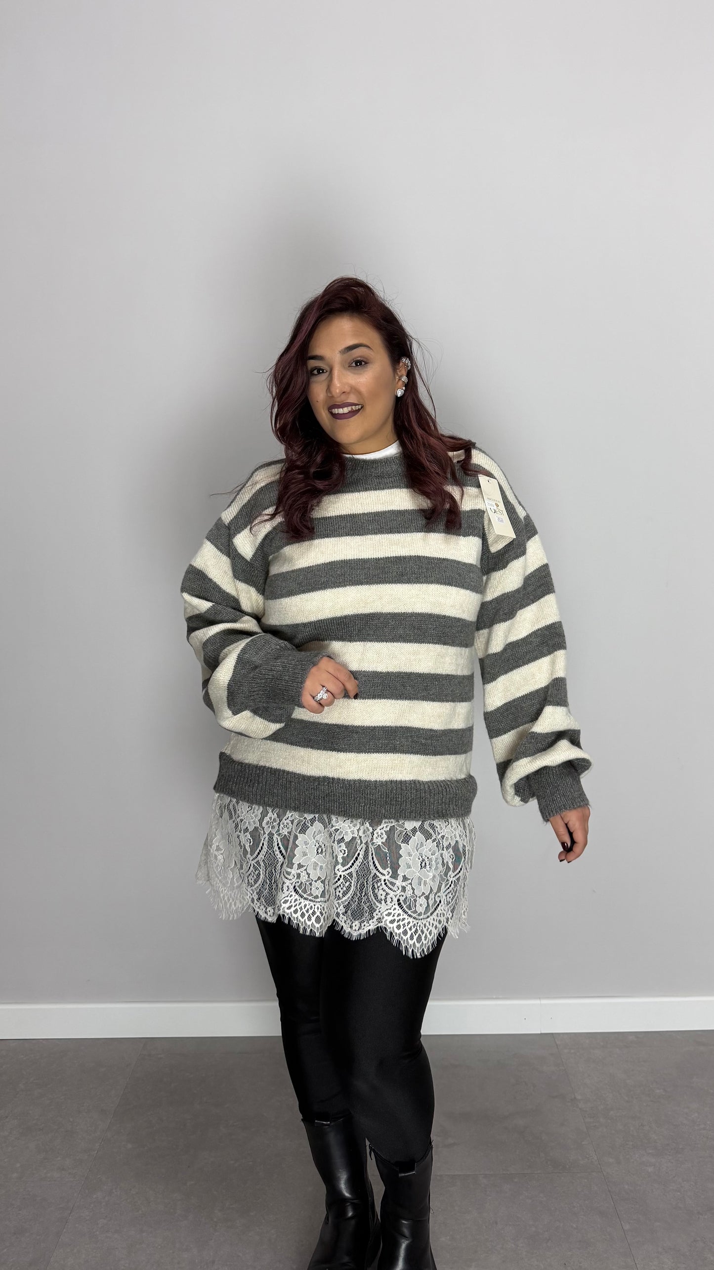 Maxi Pull Adele Soft Grigio 25892