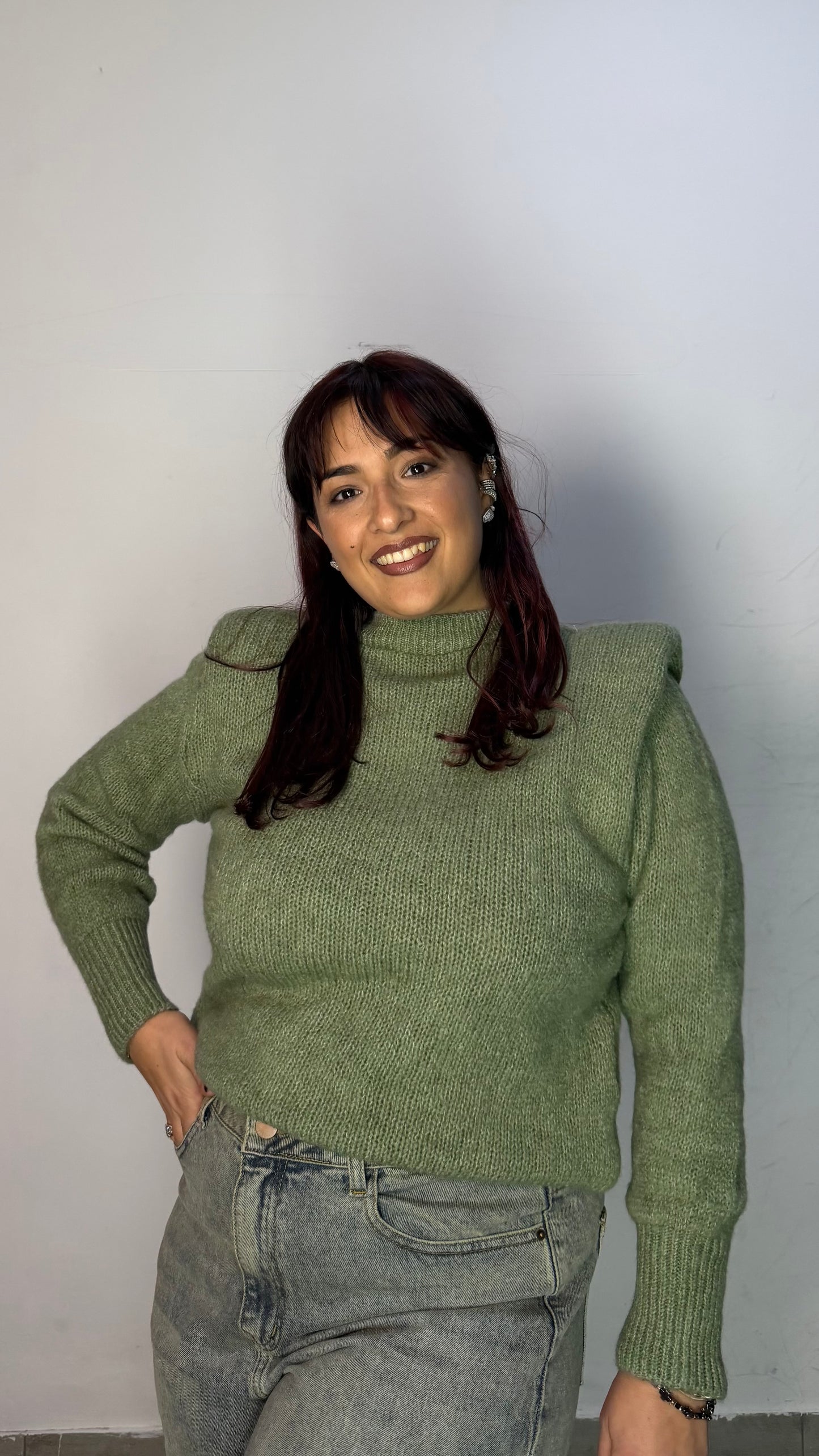 Maglioncino Tessa Verde con spallina 3101