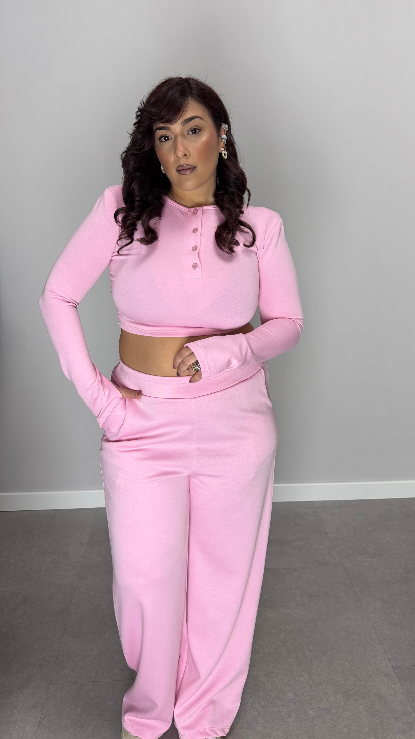 Coordinato Sis in tuta Rosa con guantino e spallina FF44