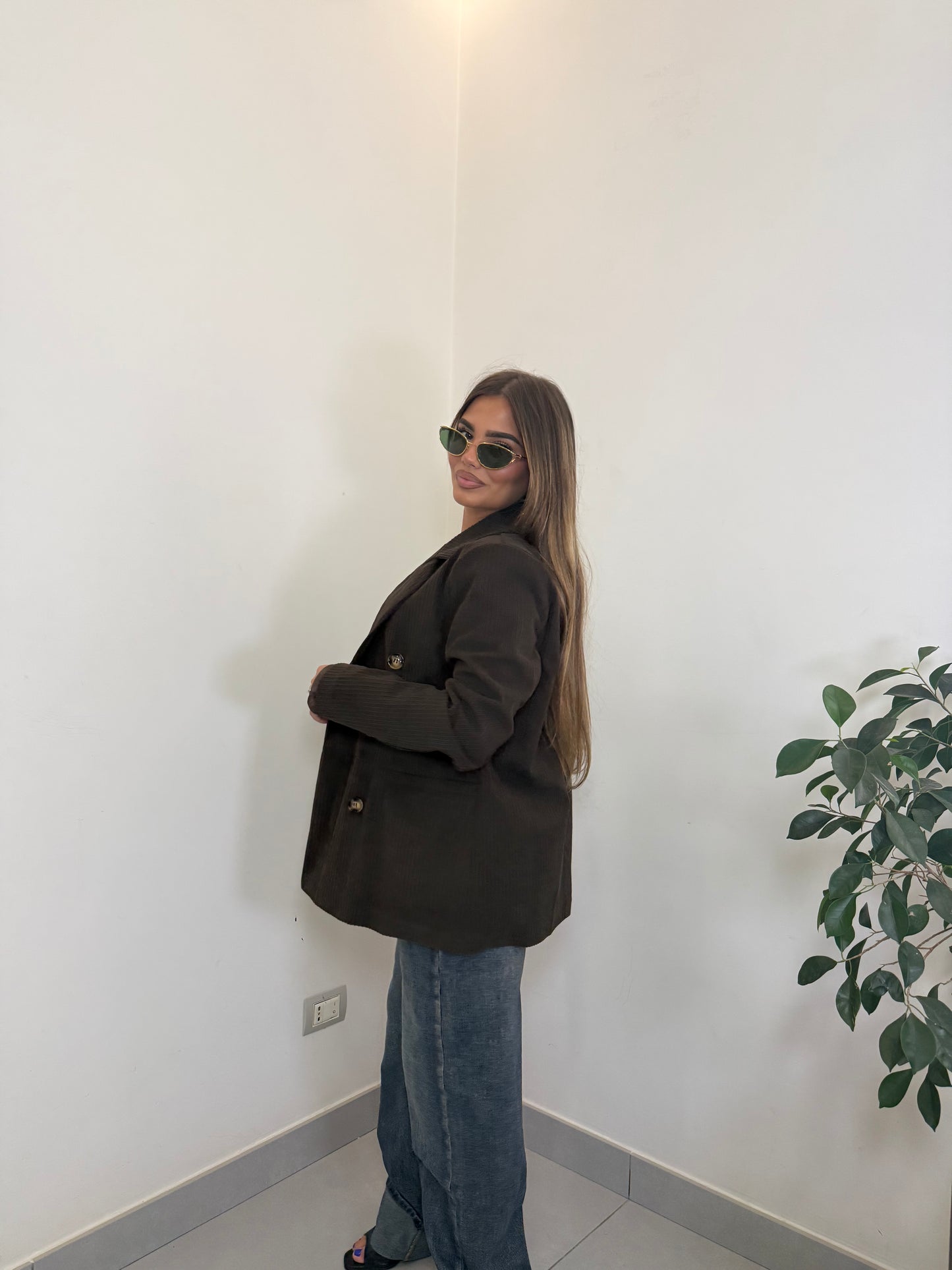 Giacca Cordelia in velluto Marrone 251017