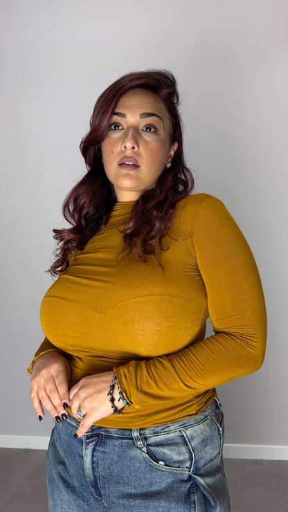 Shirt Velattissime in Cashmere Senape 28150