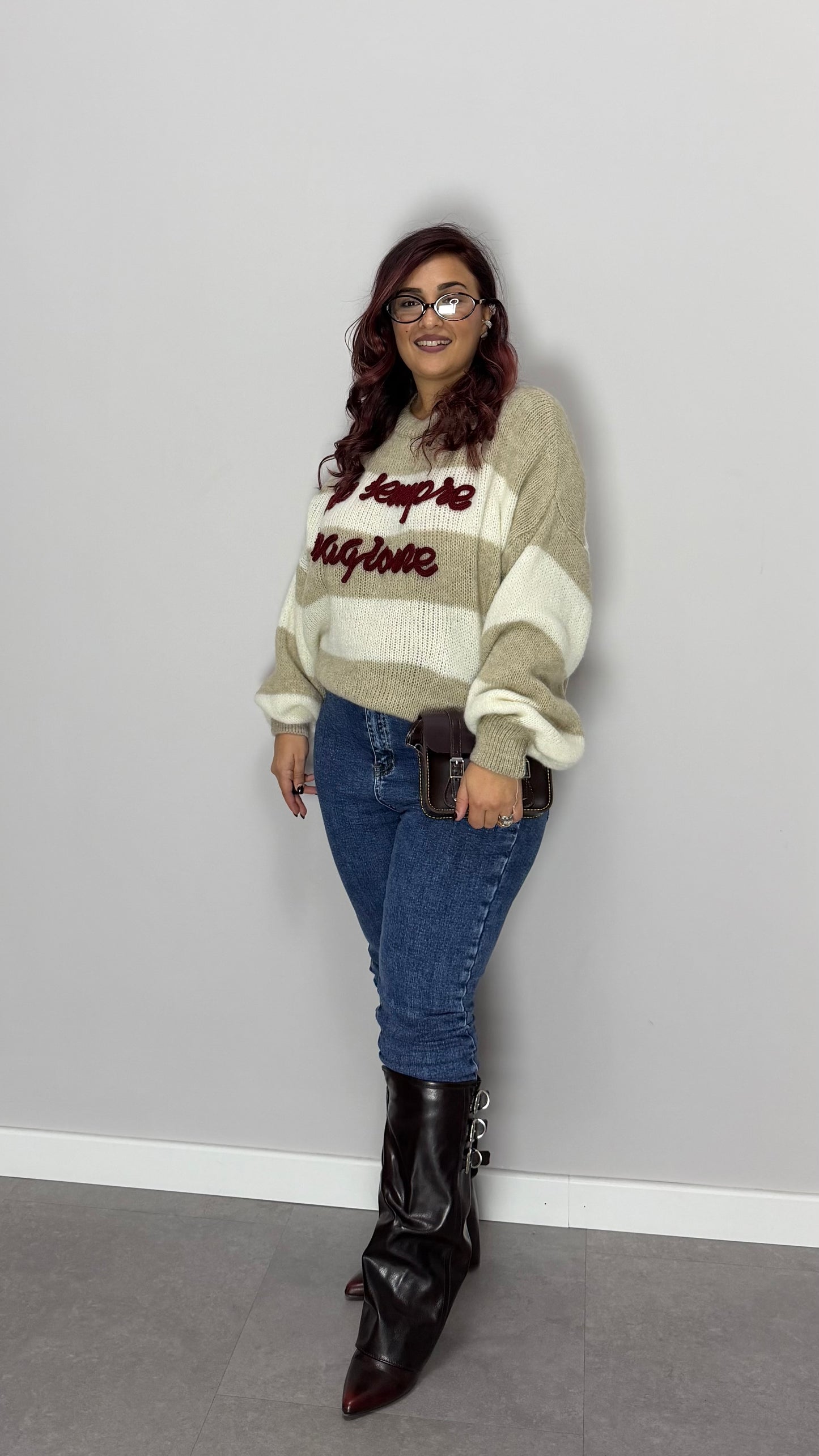 Maglioncino Ho sempre ragione Beige Ds3130