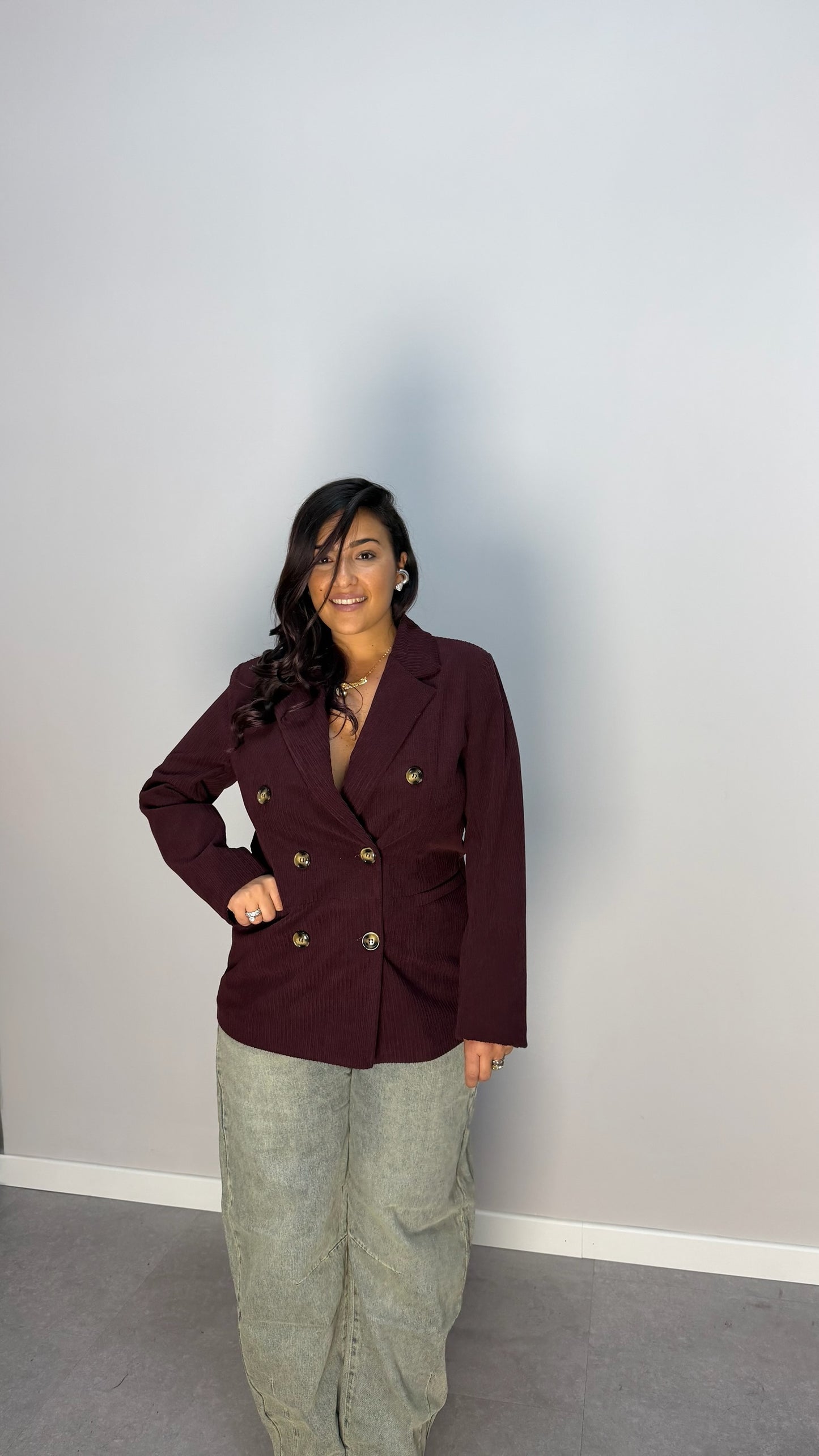 Giacca Cordelia in velluto Bordeaux 251017