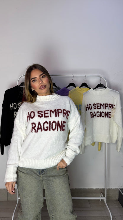 Maglioncino Ho Sempre Ragione Bianco 3071