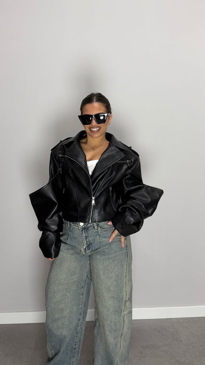 Giacca Elektra in Pelle Black 6683