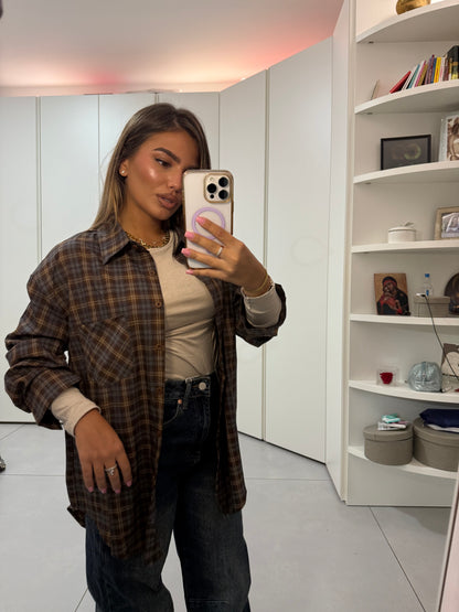 Camicia Monique a quadri marrone 17173