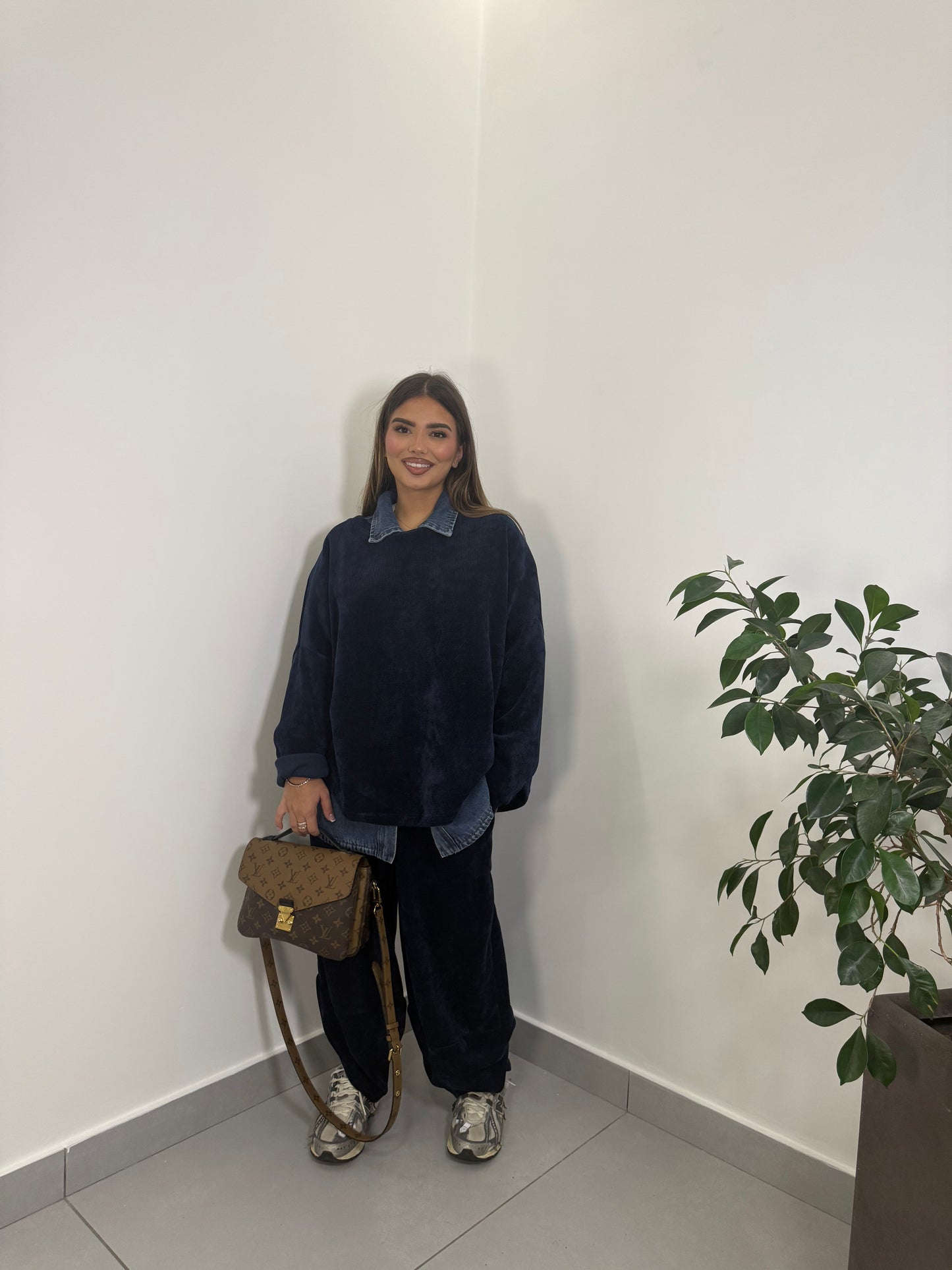 Coordinato Tuta Homey in Velluto Blu 6170