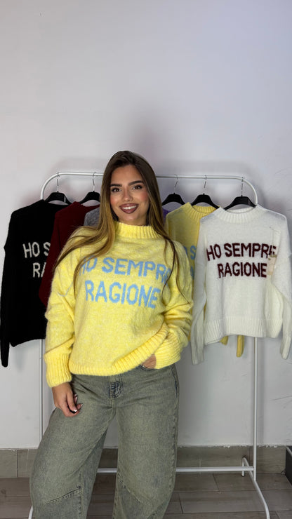 Maglioncino Ho Sempre Ragione Giallo 3071