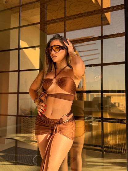 COORDINATO 3 pezzi elettra marrone