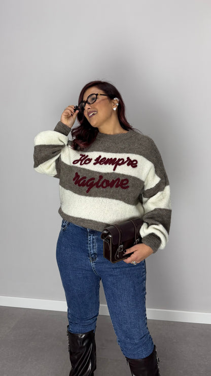 Maglioncino Ho sempre ragione Fango Ds3130