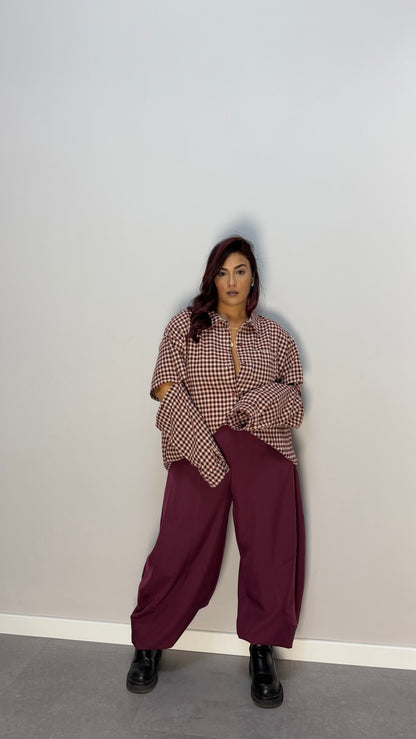 Camicia Selvaggia in Flanella Bordeaux 2640