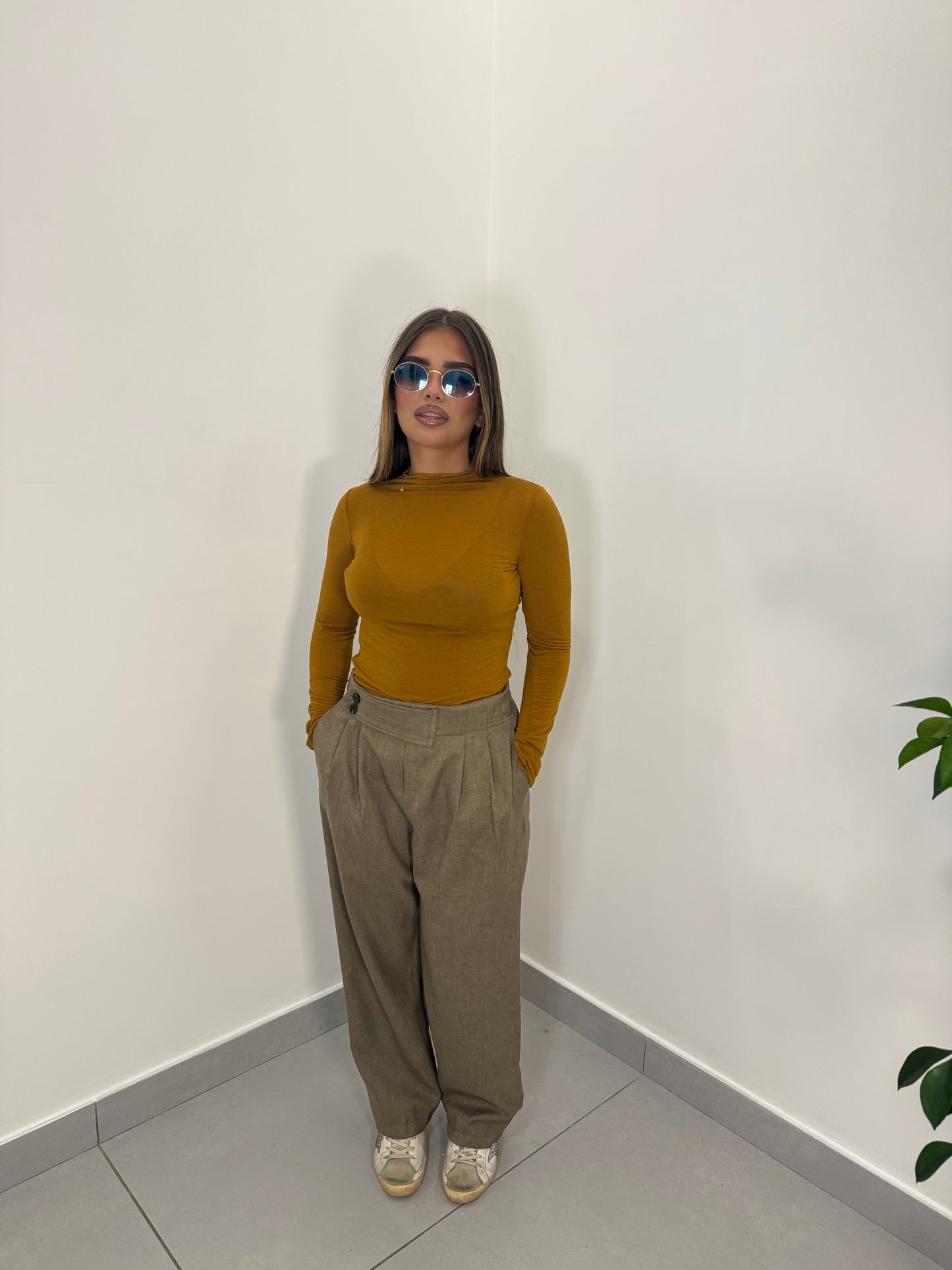 Shirt Velattissime in Cashmere Senape 28150