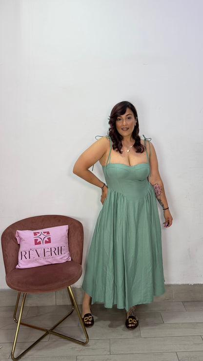 Dress Flora Verde Acqua 6005