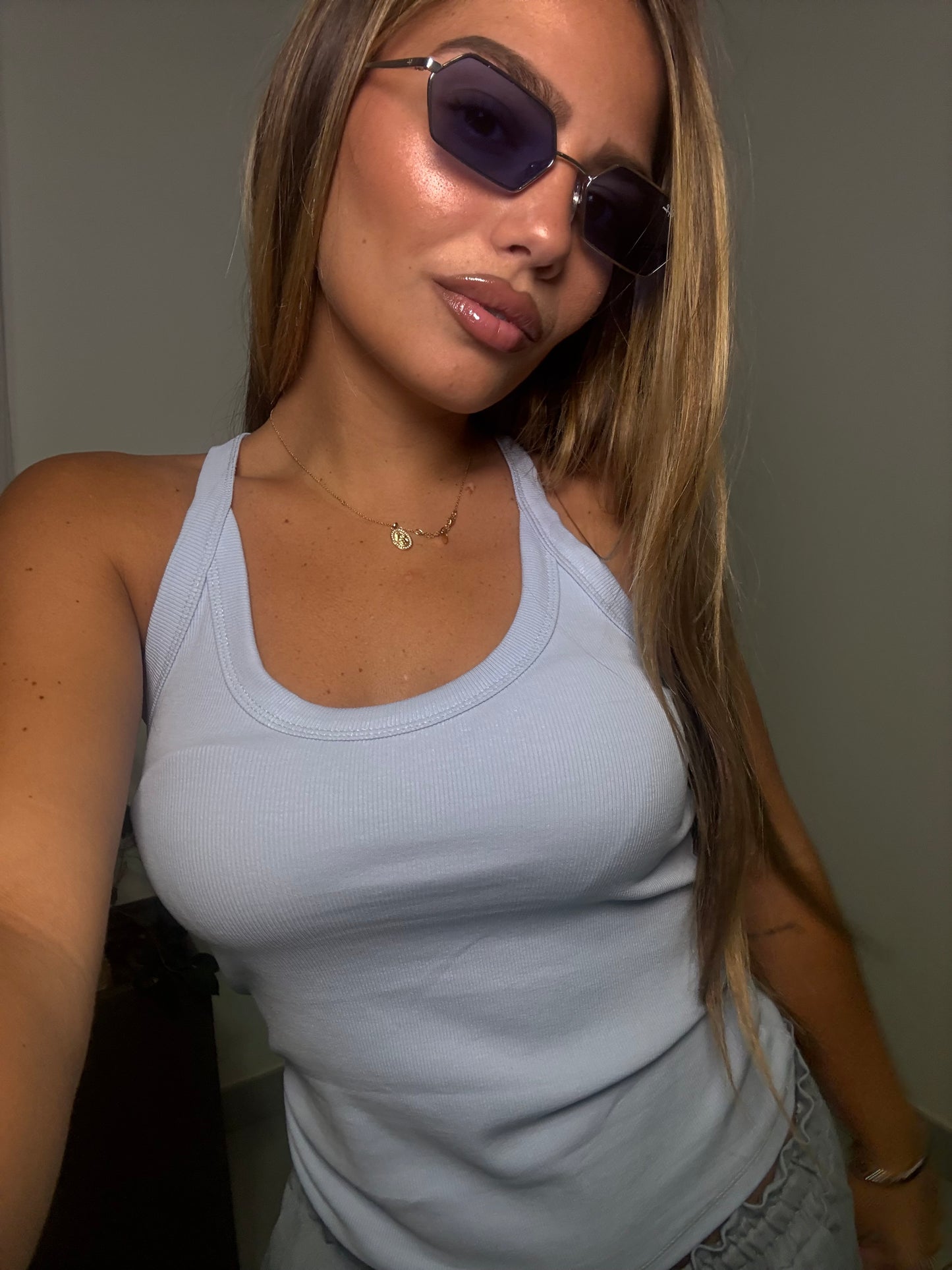 CANOTTA SCOLLO AMERICANA AZZURRA