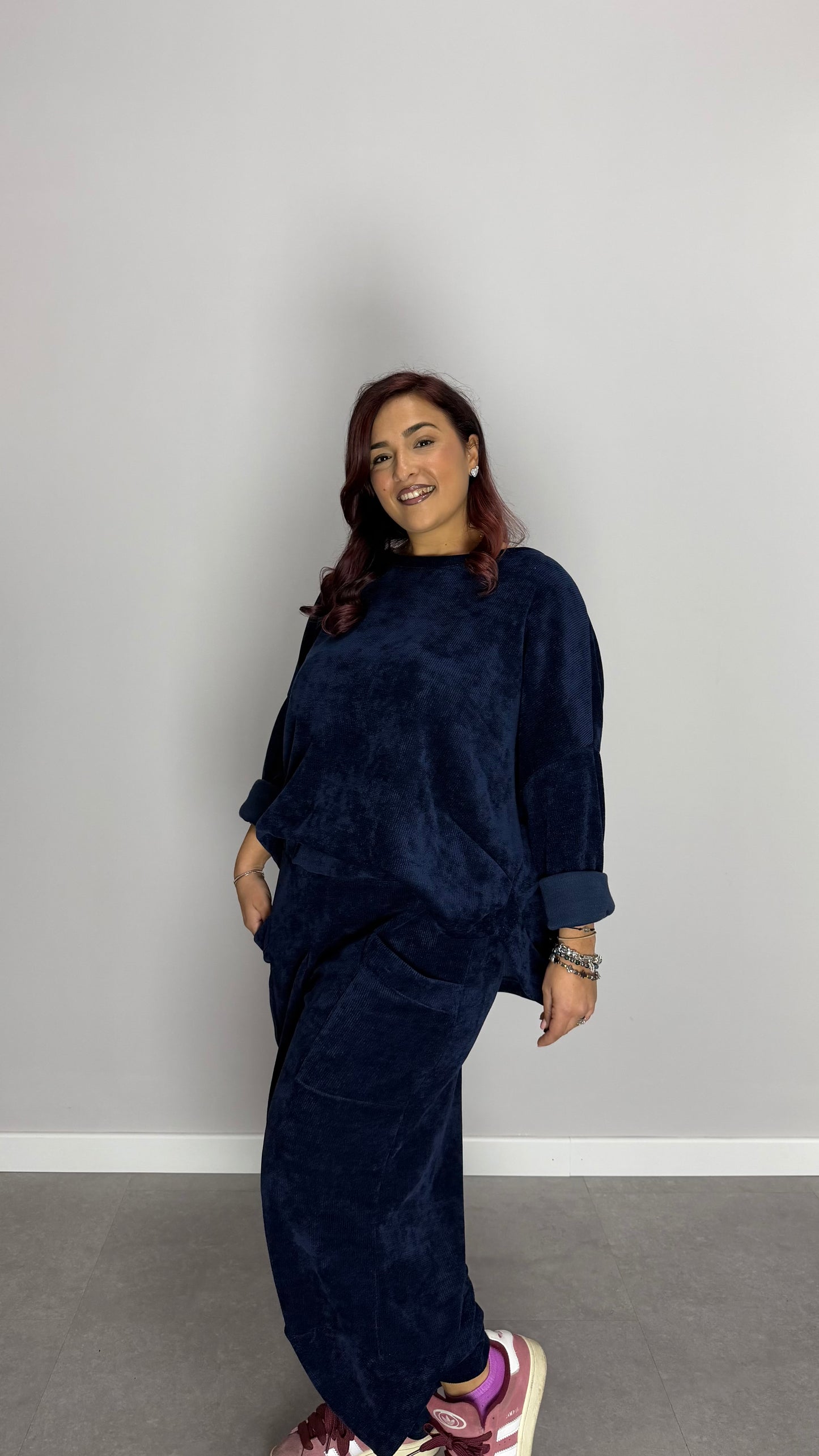 Coordinato Tuta Homey in Velluto Blu 6170