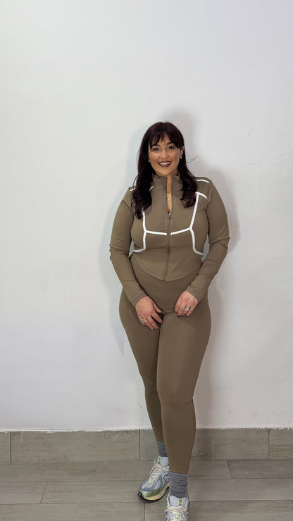Coordinato Set Run in Lycra Verde Oliva RTT59279