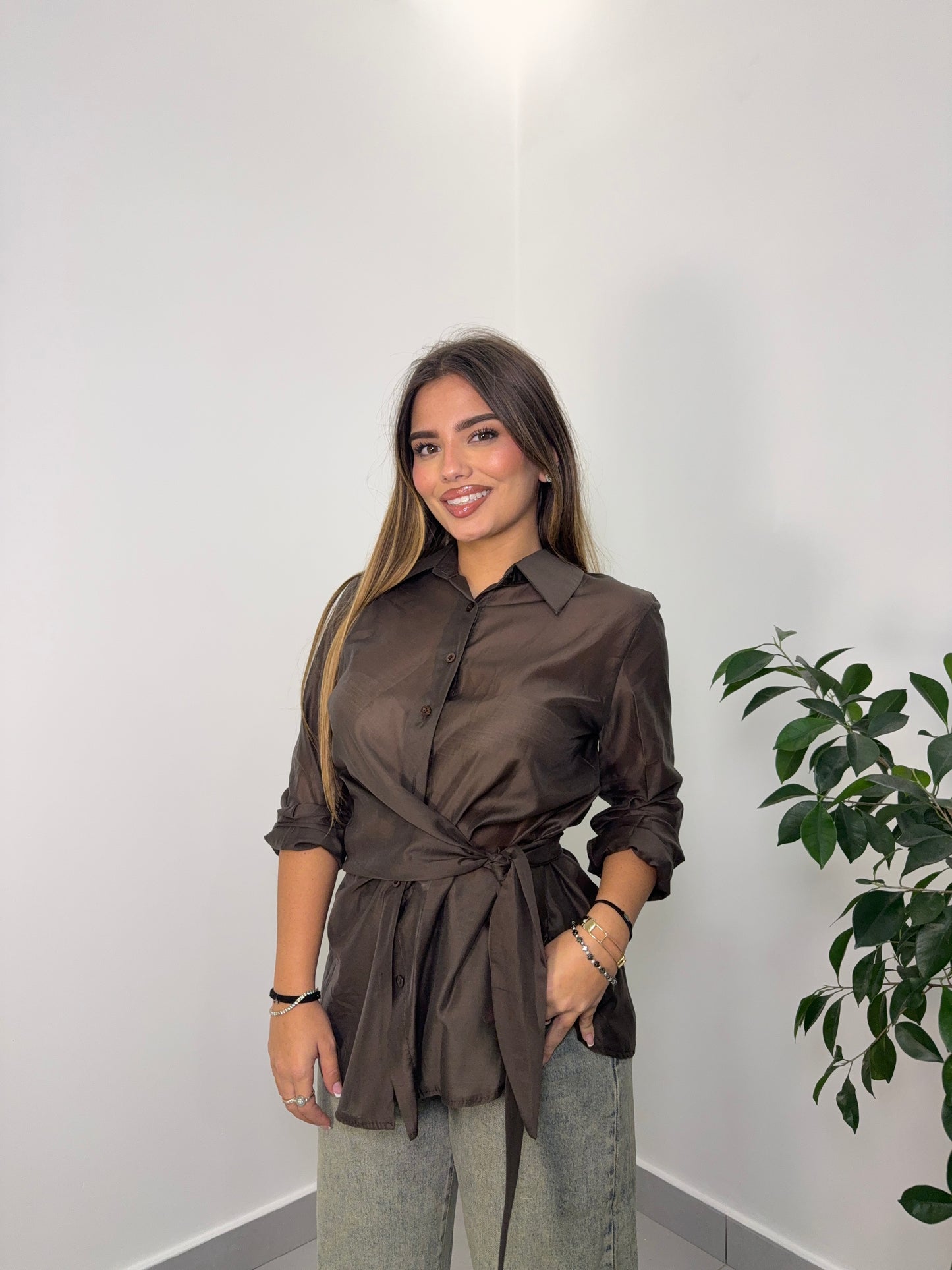 Camicia Lea Fango con fusciacca M66635