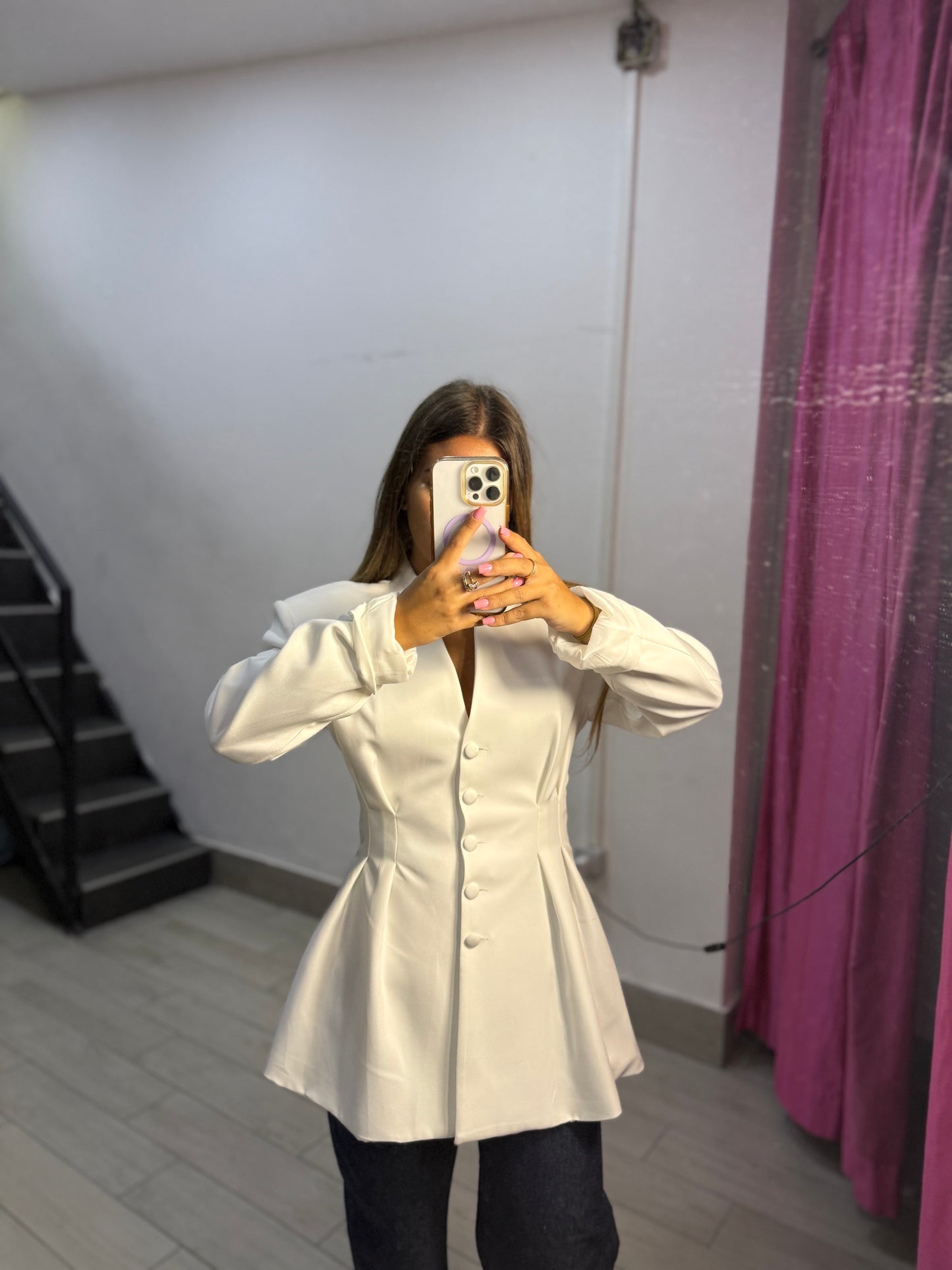 giacca bianca con bottoni 6785