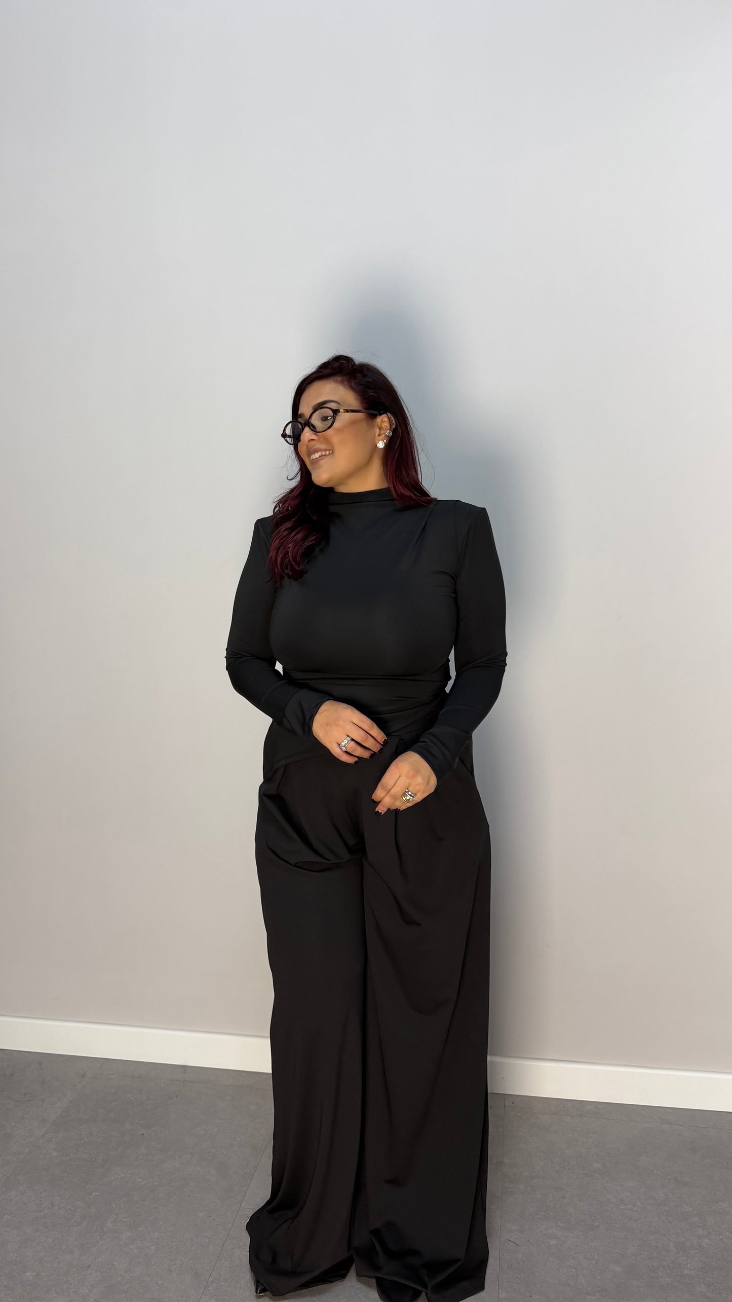 Coordinato Siera Nero in licra con spalline 16557