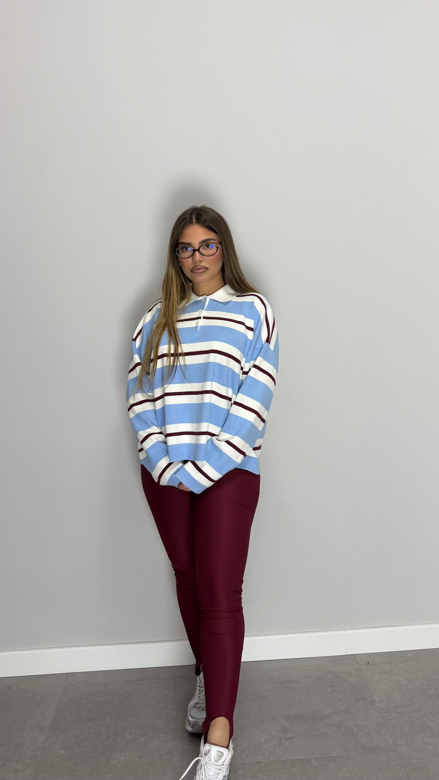 Leggings in Lycra con Ghette bordeaux 6136
