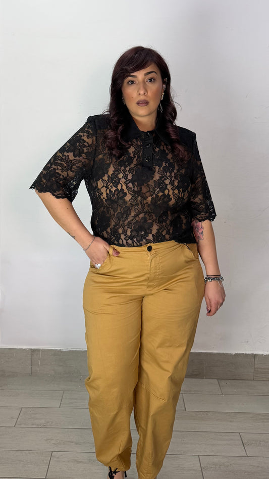 Maglia Polo Marta Nera con spalline 19372