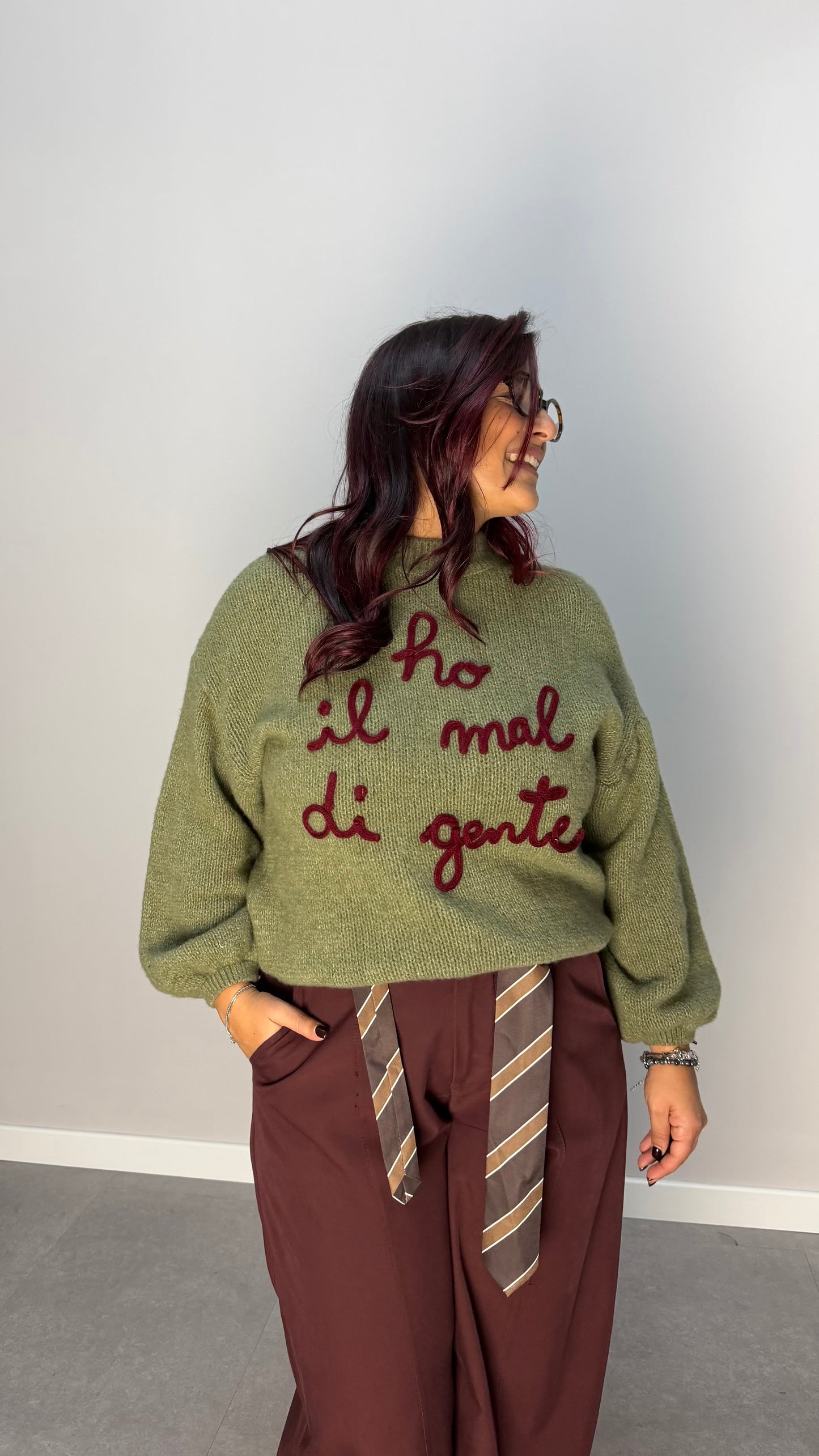 Maglioncino Ho Mal di Gente Verde 2903