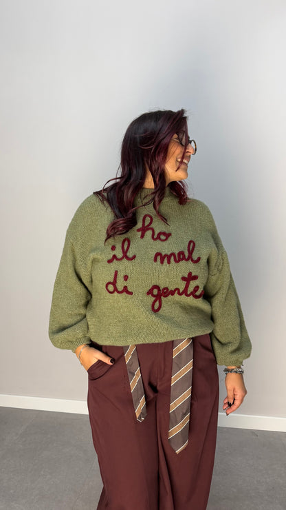 Maglioncino Ho Mal di Gente Verde 2903